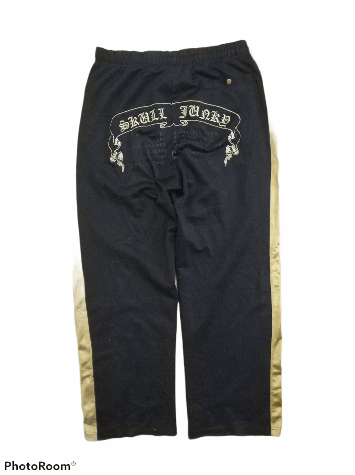 Japanese Brand 🔥Skull Junky GoldStripe Chrome Hearts Inspired Track Pants Size US 31 - 3 Thumbnail
