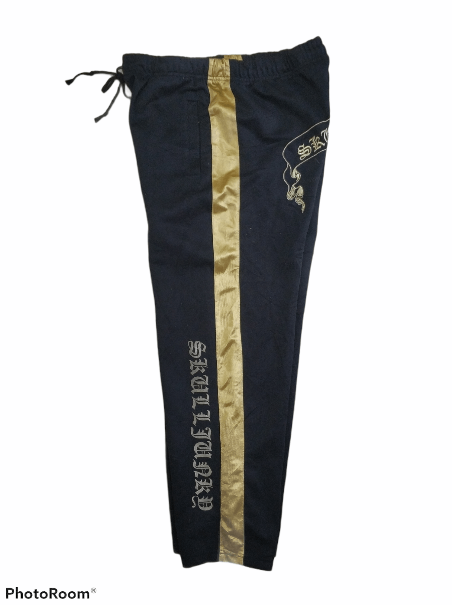 Japanese Brand 🔥Skull Junky GoldStripe Chrome Hearts Inspired Track Pants Size US 31 - 5 Thumbnail