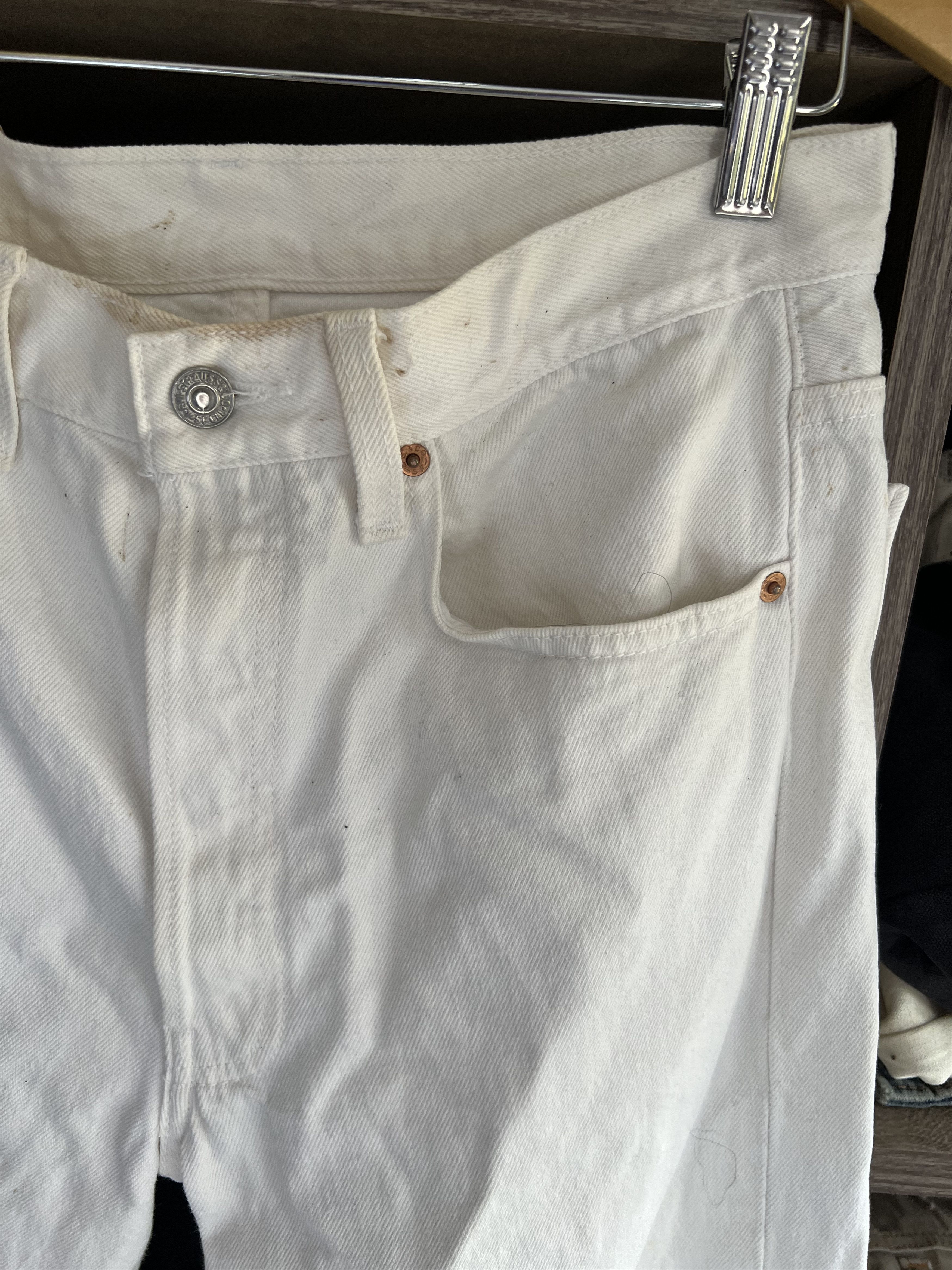 Levi's Vintage Clothing 🔥Rare White Levis 501 Denim Size US 31 - 5 Thumbnail