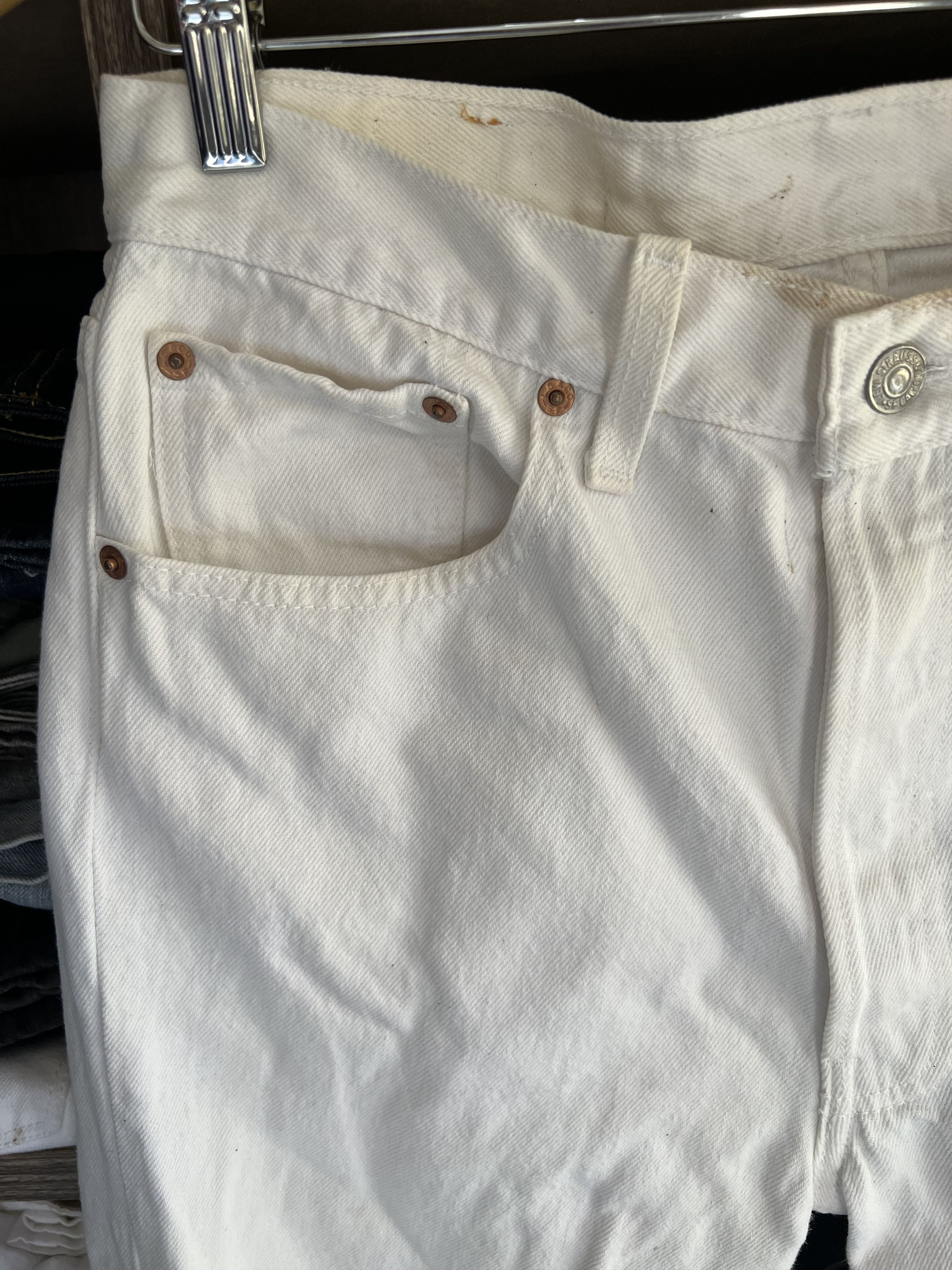 Levi's Vintage Clothing 🔥Rare White Levis 501 Denim Size US 31 - 7 Thumbnail