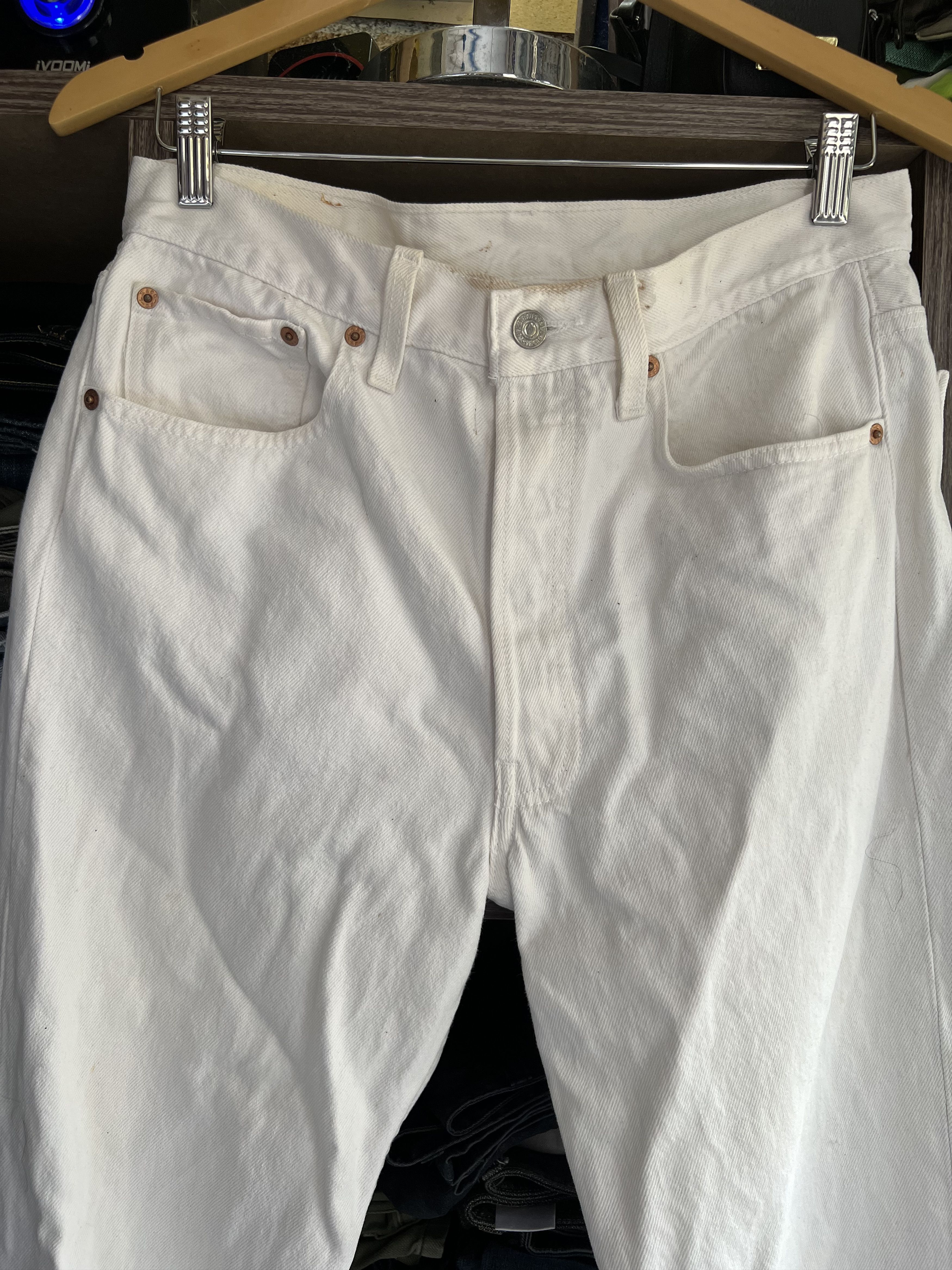 Levi's Vintage Clothing 🔥Rare White Levis 501 Denim Size US 31 - 3 Thumbnail