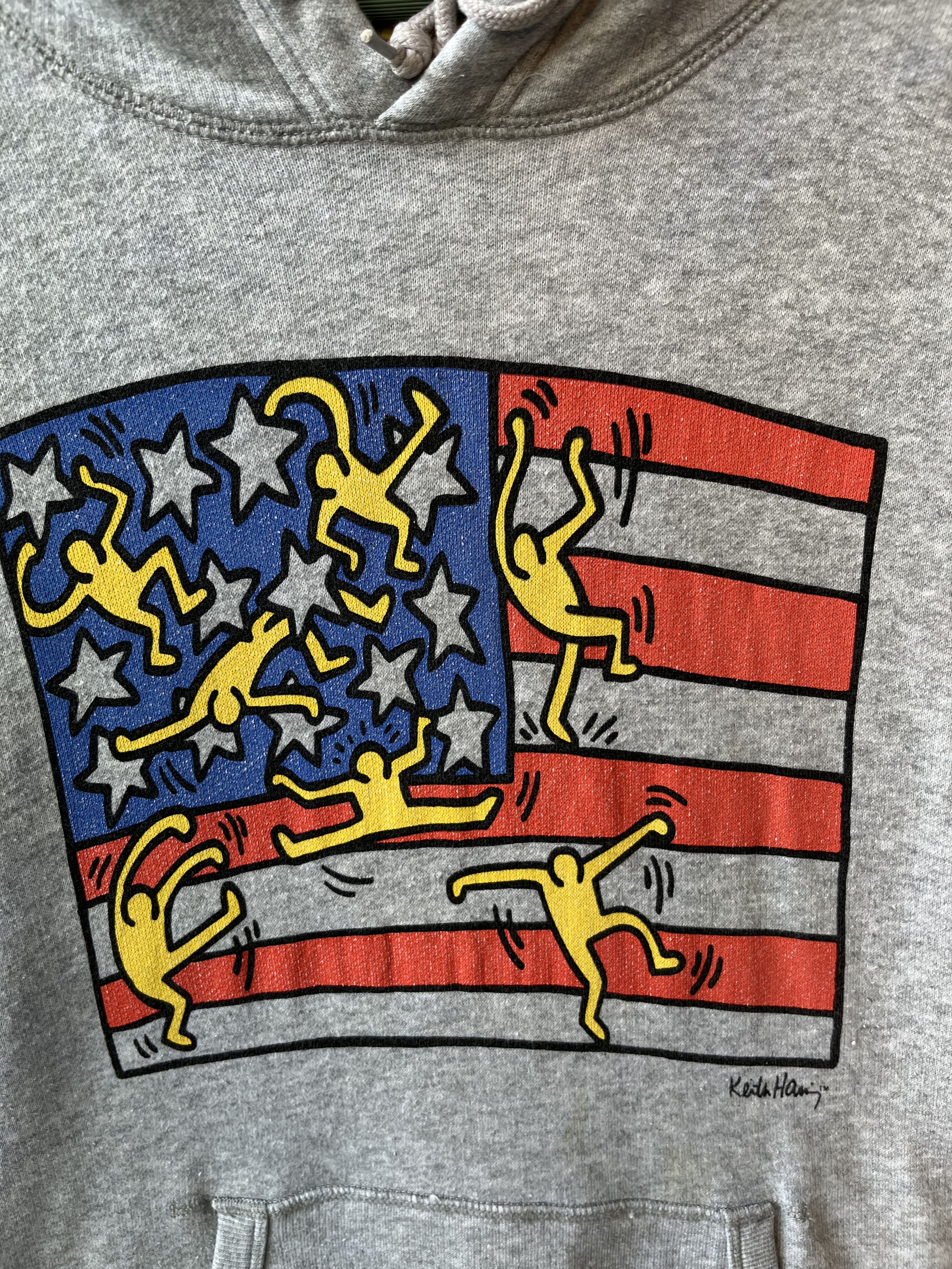Japanese Brand Vintage Y2K Keith Haring American Flag Art Hoodie Size US L / EU 52-54 / 3 - 4 Thumbnail