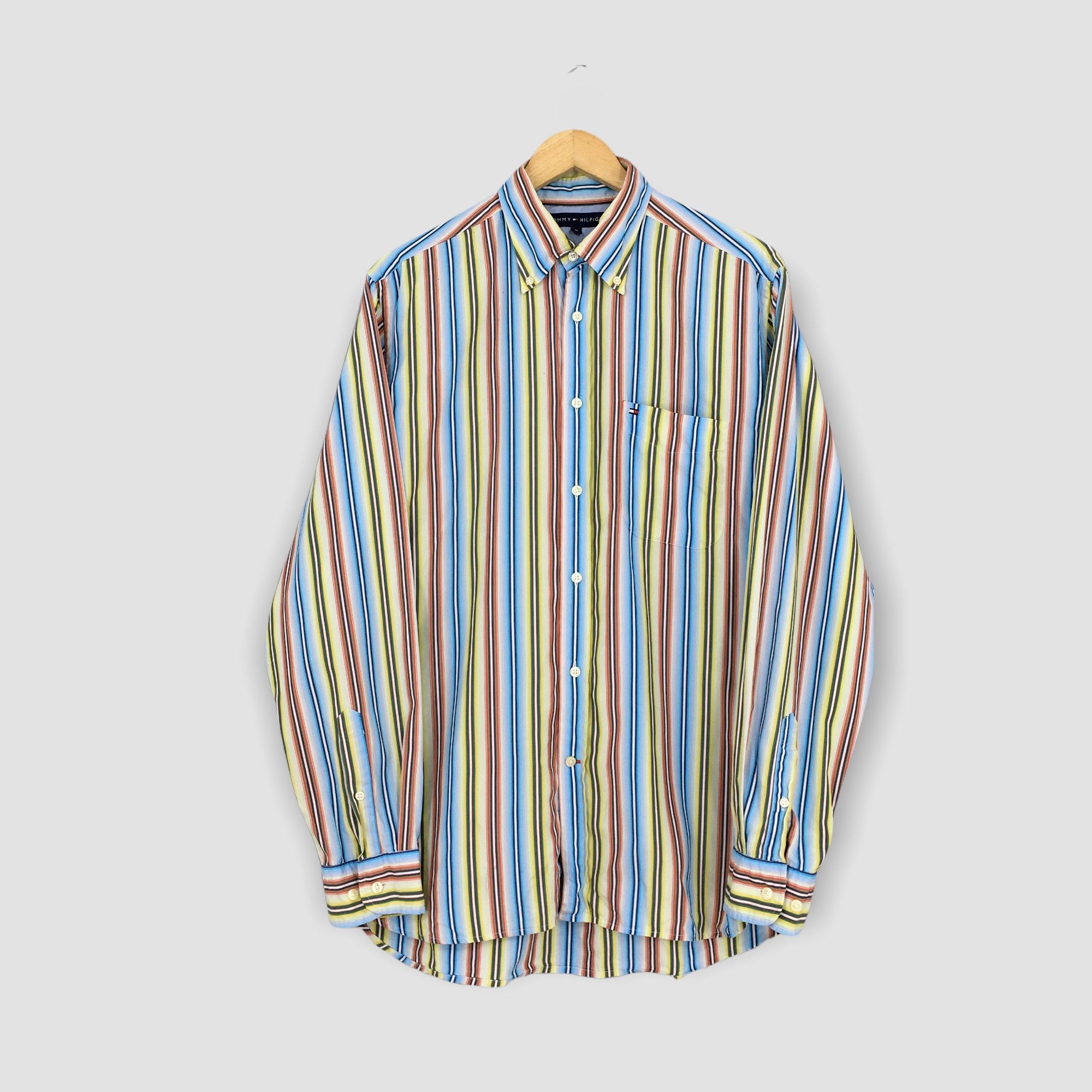 Vintage 1990's Tommy Hilfiger Stripes Oxfords Medium