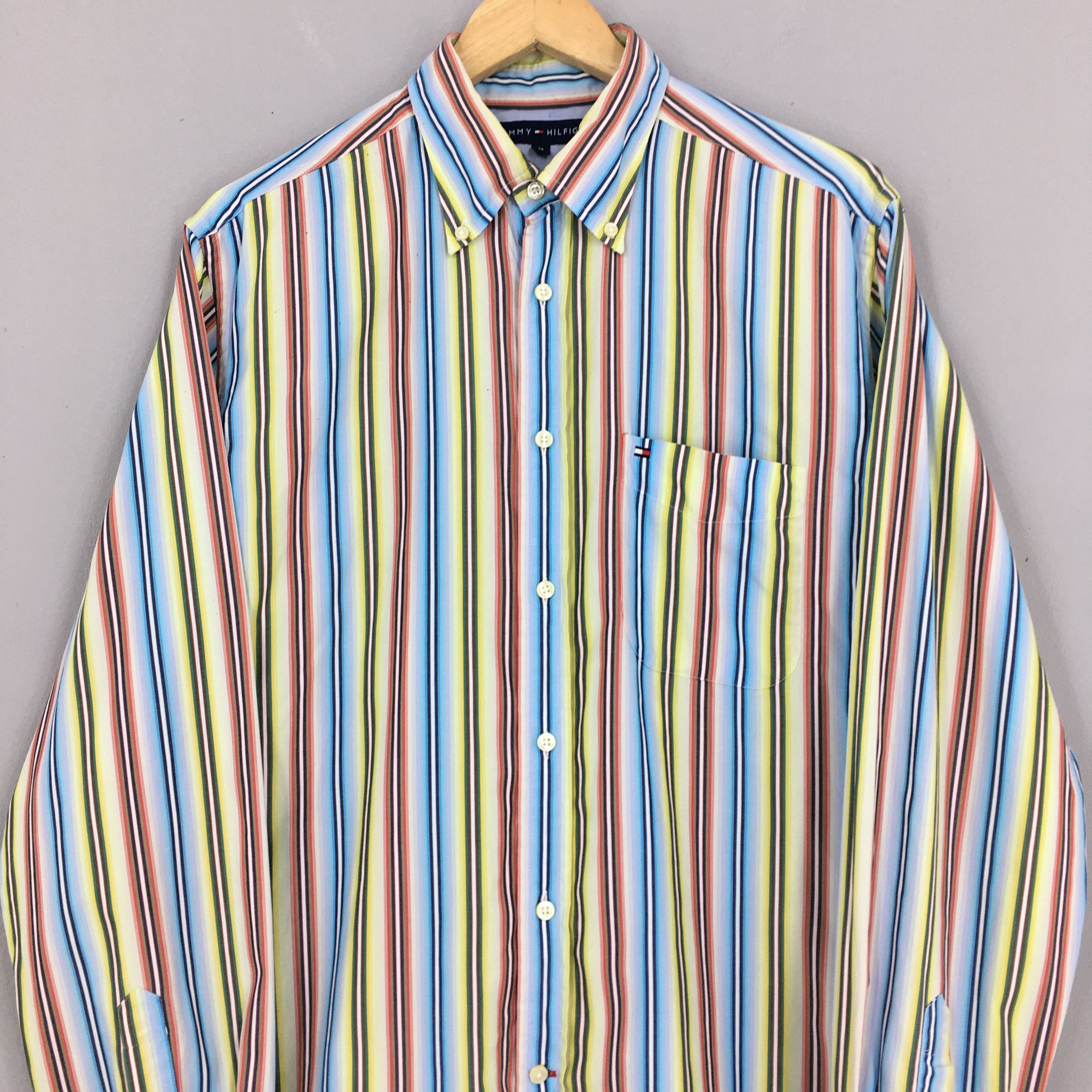 Tommy Hilfiger × Vintage Vintage 1990's Tommy Hilfiger Stripes Oxfords Medium Size US M / EU 48-50 / 2 - 2 Thumbnail