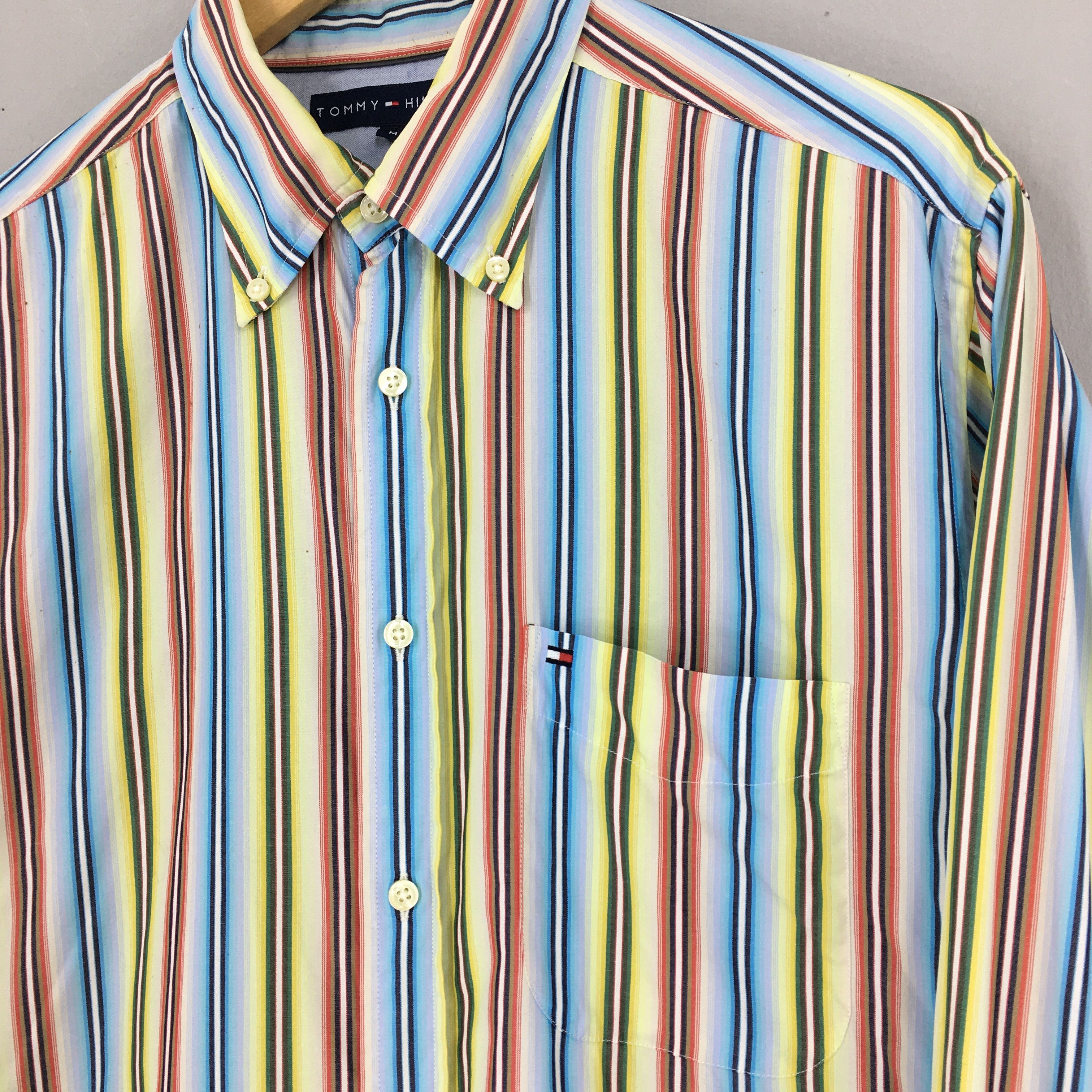 Tommy Hilfiger × Vintage Vintage 1990's Tommy Hilfiger Stripes Oxfords Medium Size US M / EU 48-50 / 2 - 4 Thumbnail