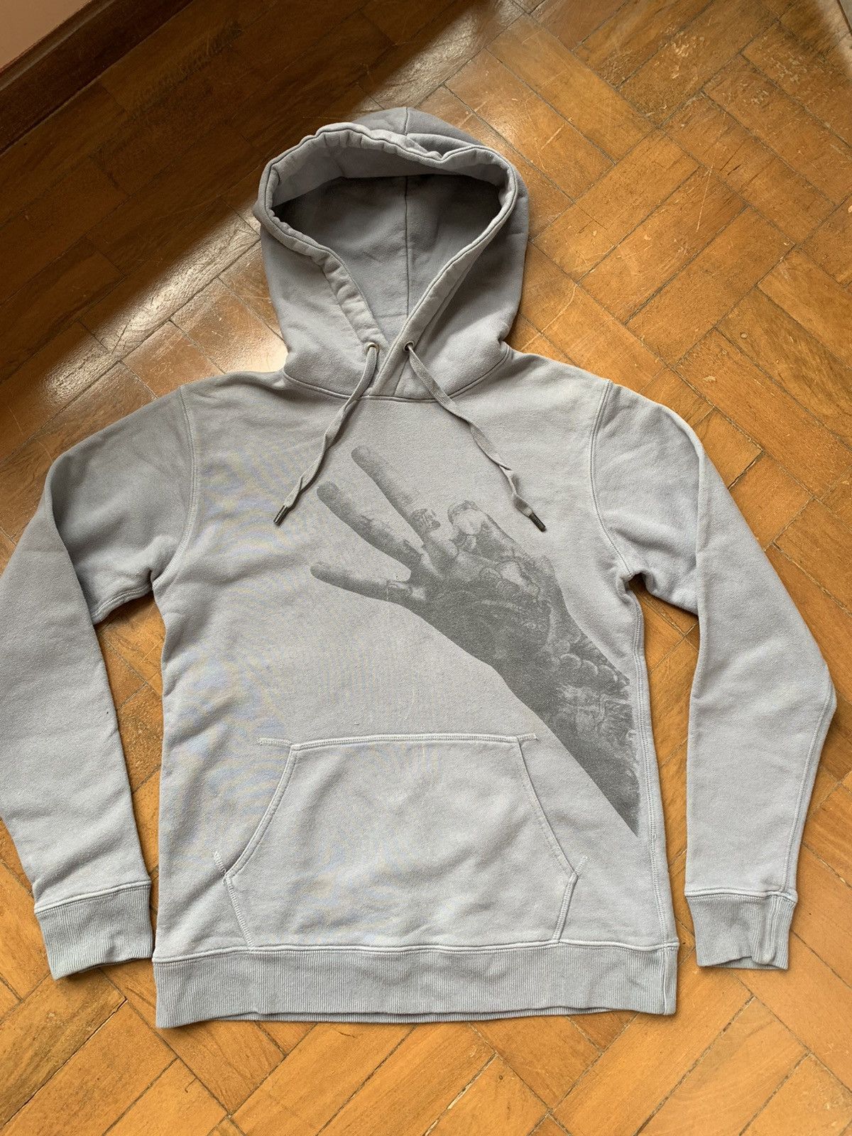 image of Horiyoshi The Third Grey French Terry Printed Pull Over Hoodie Made In Usa, Men's (Size Small)