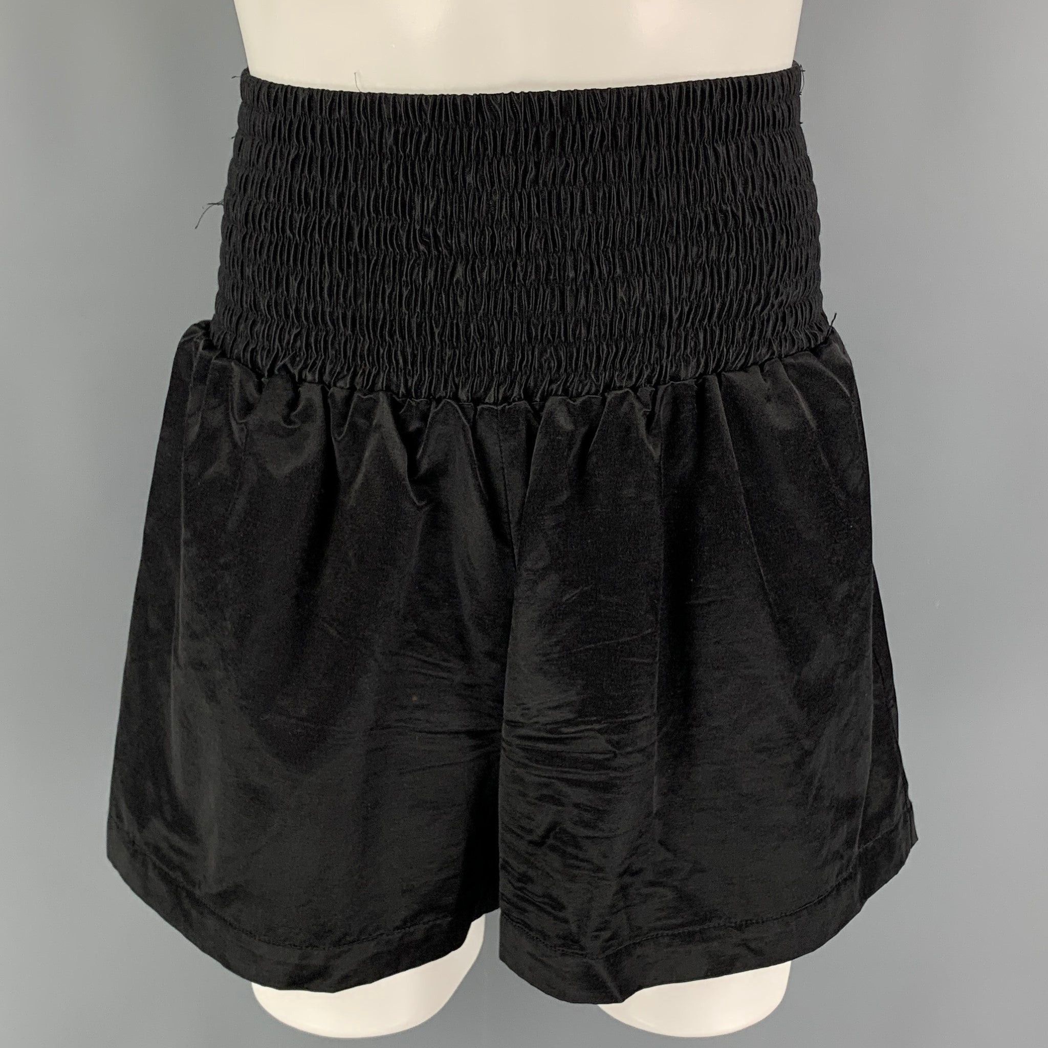 image of Walter Van Beirendonck Aw19 Black Cotton Drip Boxer Corset Shorts, Men's (Size 30)