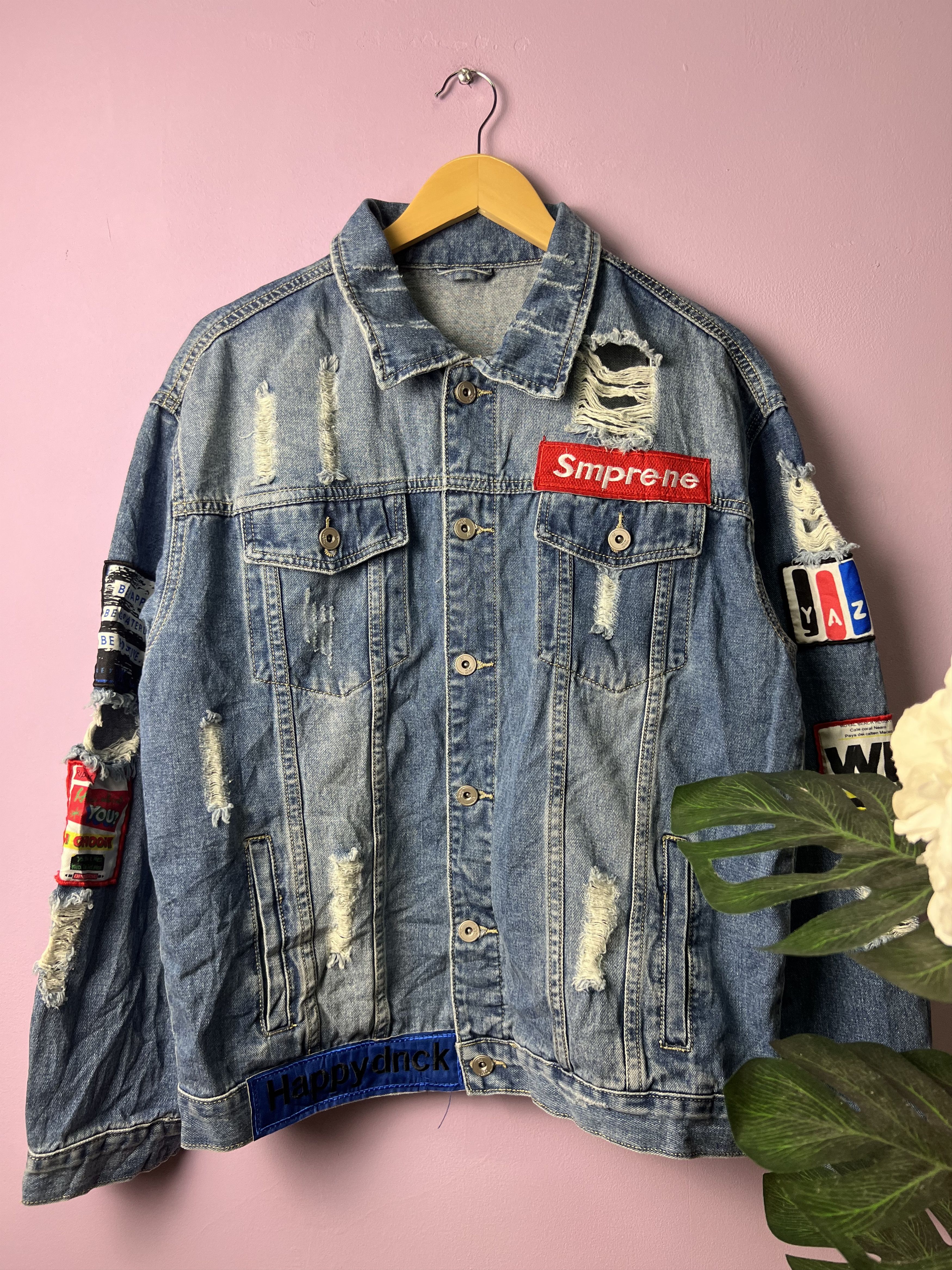 Japanese Brand 🔥Rare New Denim Patches Distressed Denim Jackets Size US M / EU 48-50 / 2 - 3 Thumbnail