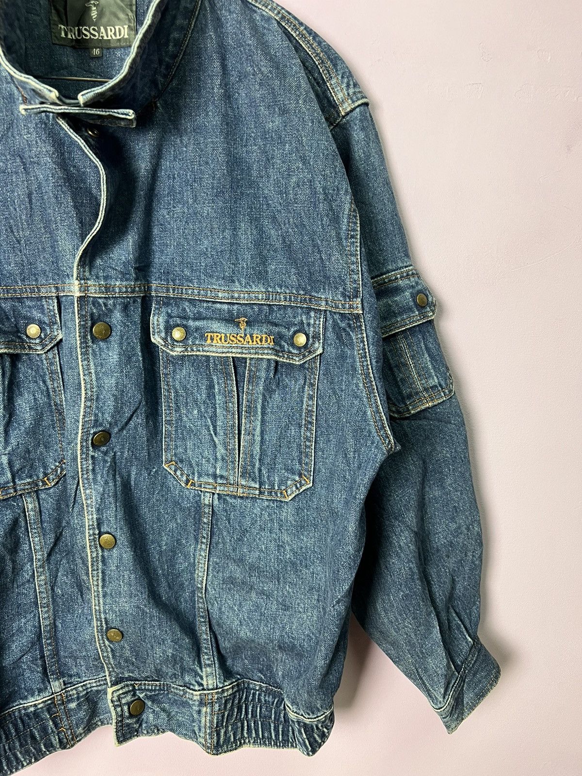 Trussardi 🔥Rare Vintage Trussardi Milano Denim Jacket Size US L / EU 52-54 / 3 - 6 Thumbnail