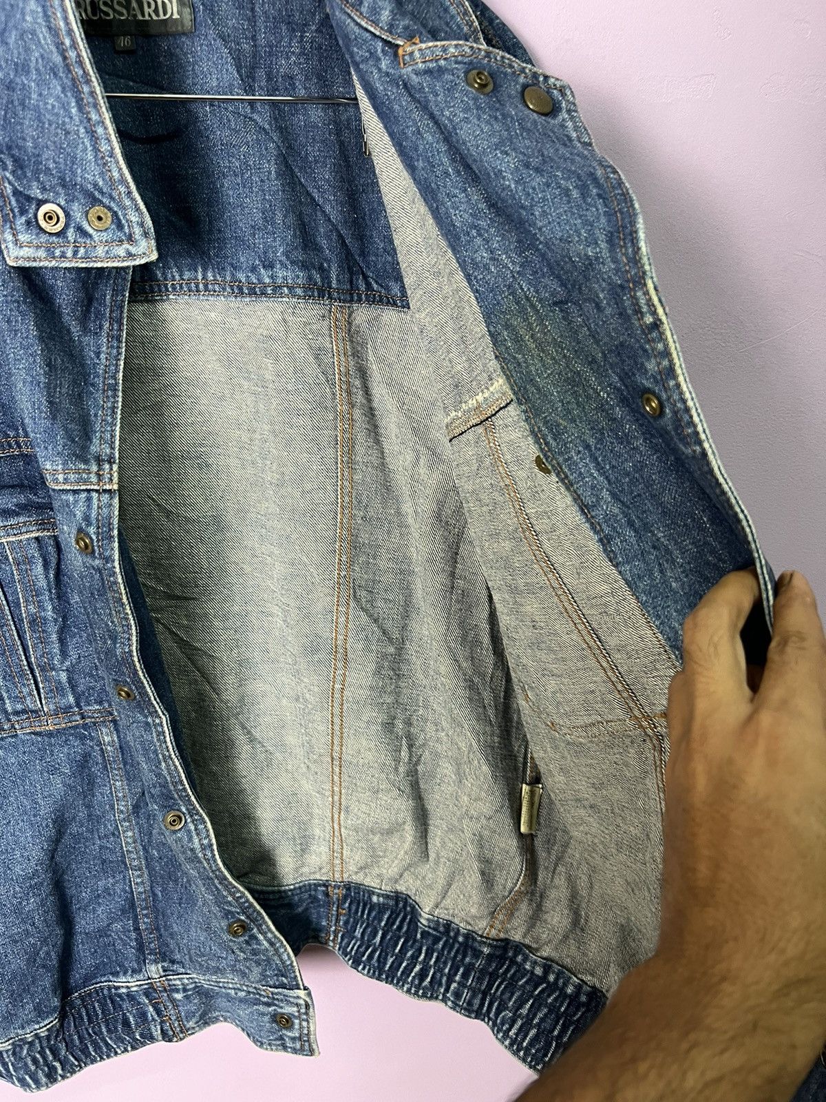Trussardi 🔥Rare Vintage Trussardi Milano Denim Jacket Size US L / EU 52-54 / 3 - 9 Thumbnail