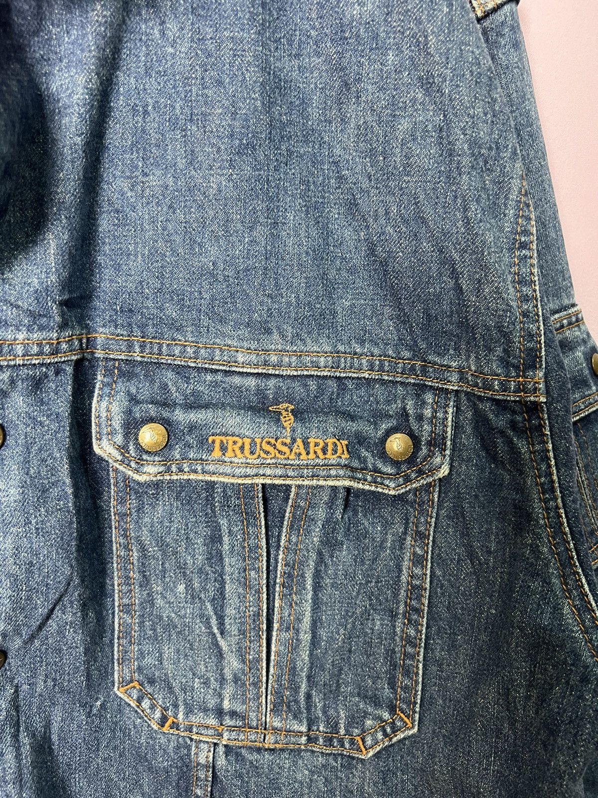 Trussardi 🔥Rare Vintage Trussardi Milano Denim Jacket Size US L / EU 52-54 / 3 - 6 Thumbnail
