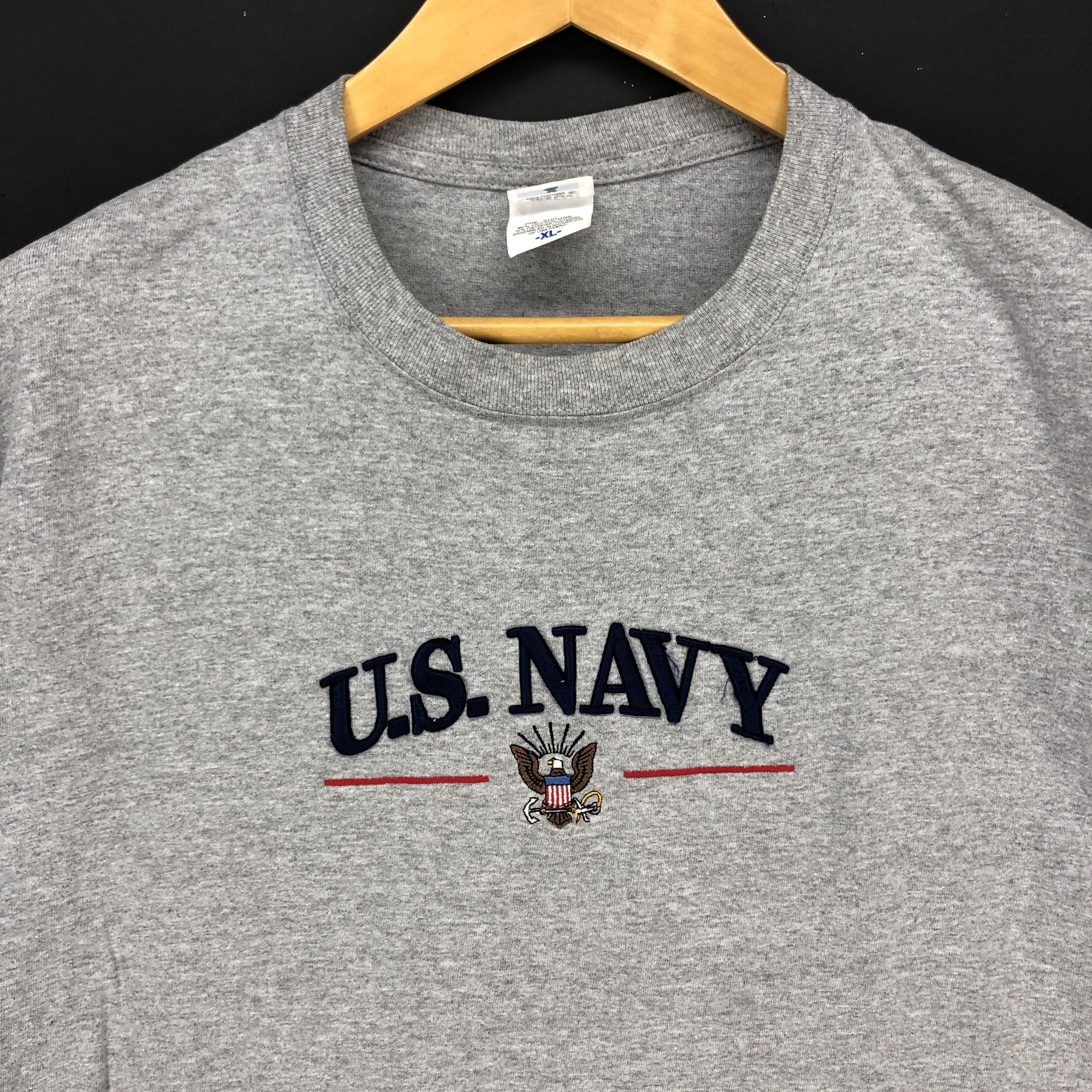 Anvil US NAVY Crew Neck T Shirt #1280-44 Size US XL / EU 56 / 4 - 2 Thumbnail