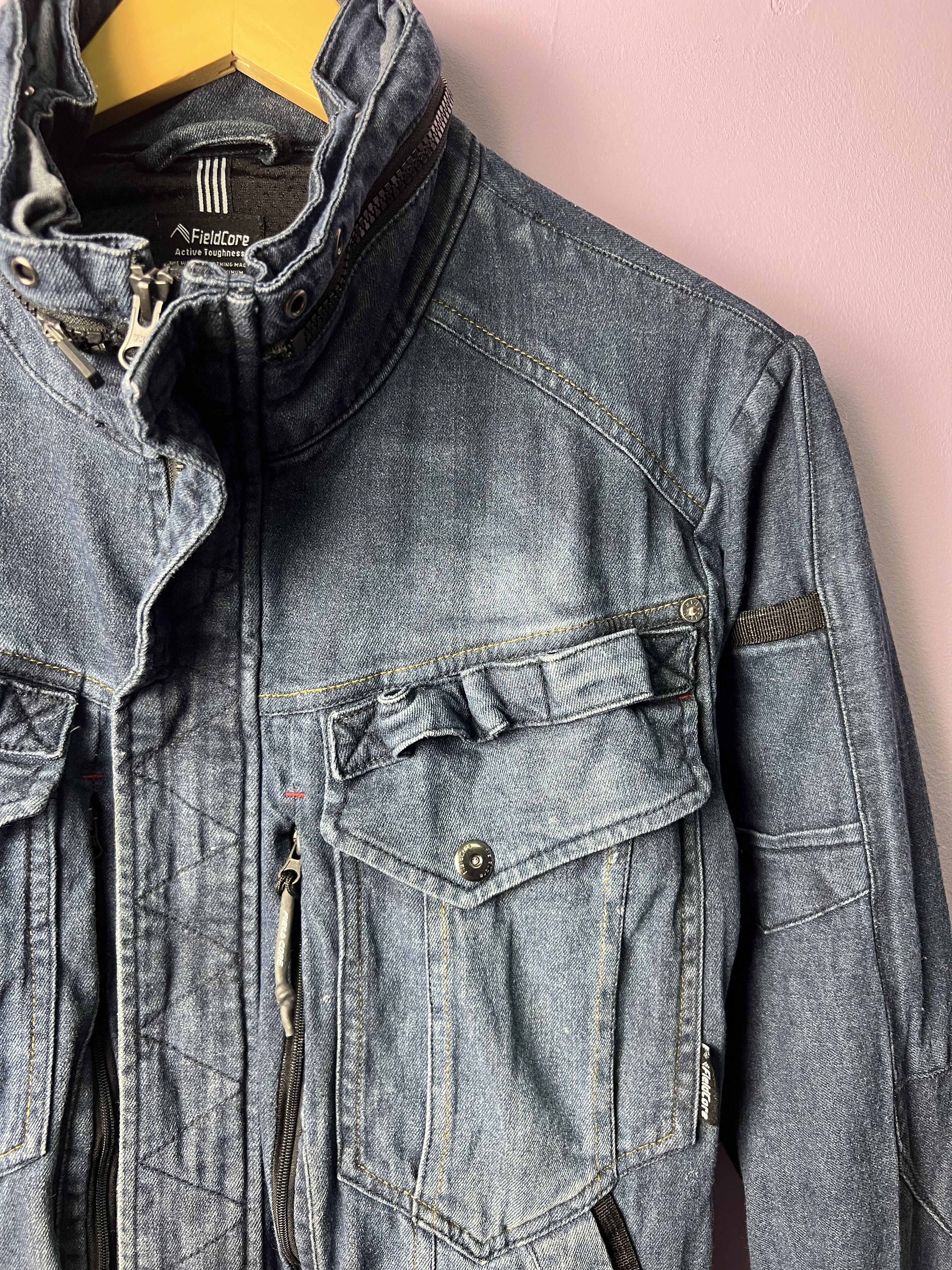 Japanese Brand 🔥Fieldcore Denim Worker Tactical Jackets Size US S / EU 44-46 / 1 - 5 Thumbnail