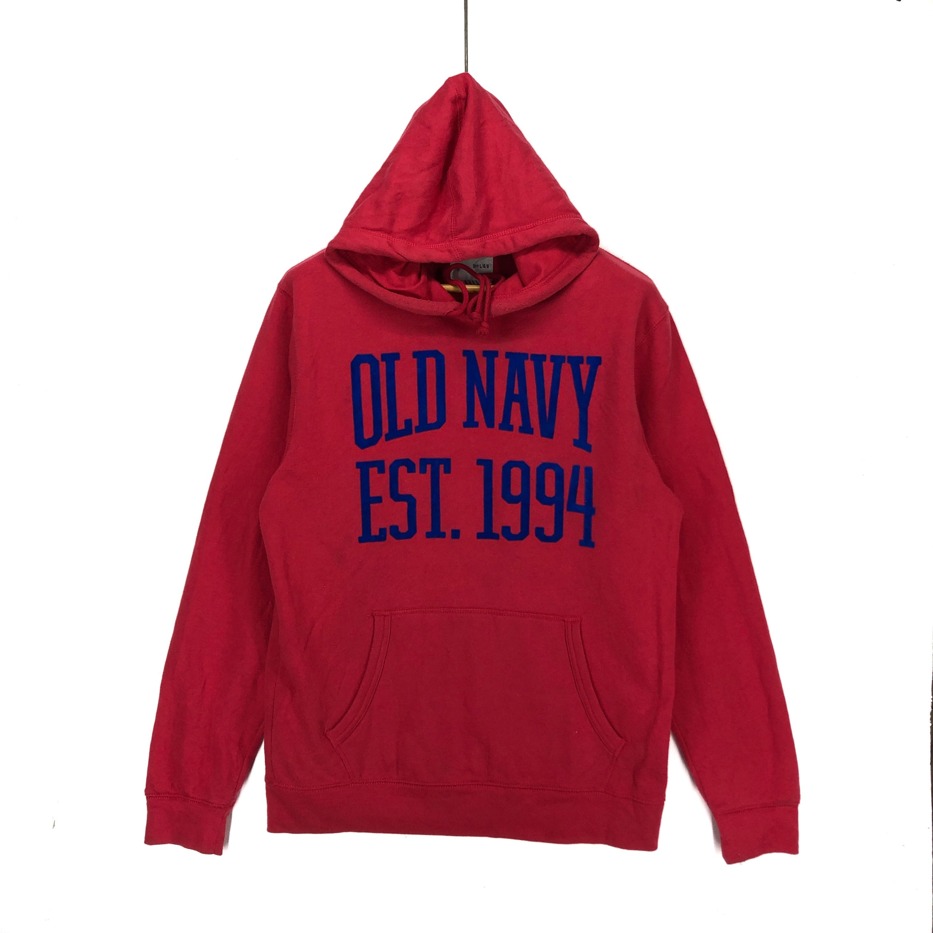 Image of Old Navy Est. 1994 Hoodie Pullover 1558-58 in Red, Men's (Size Small)