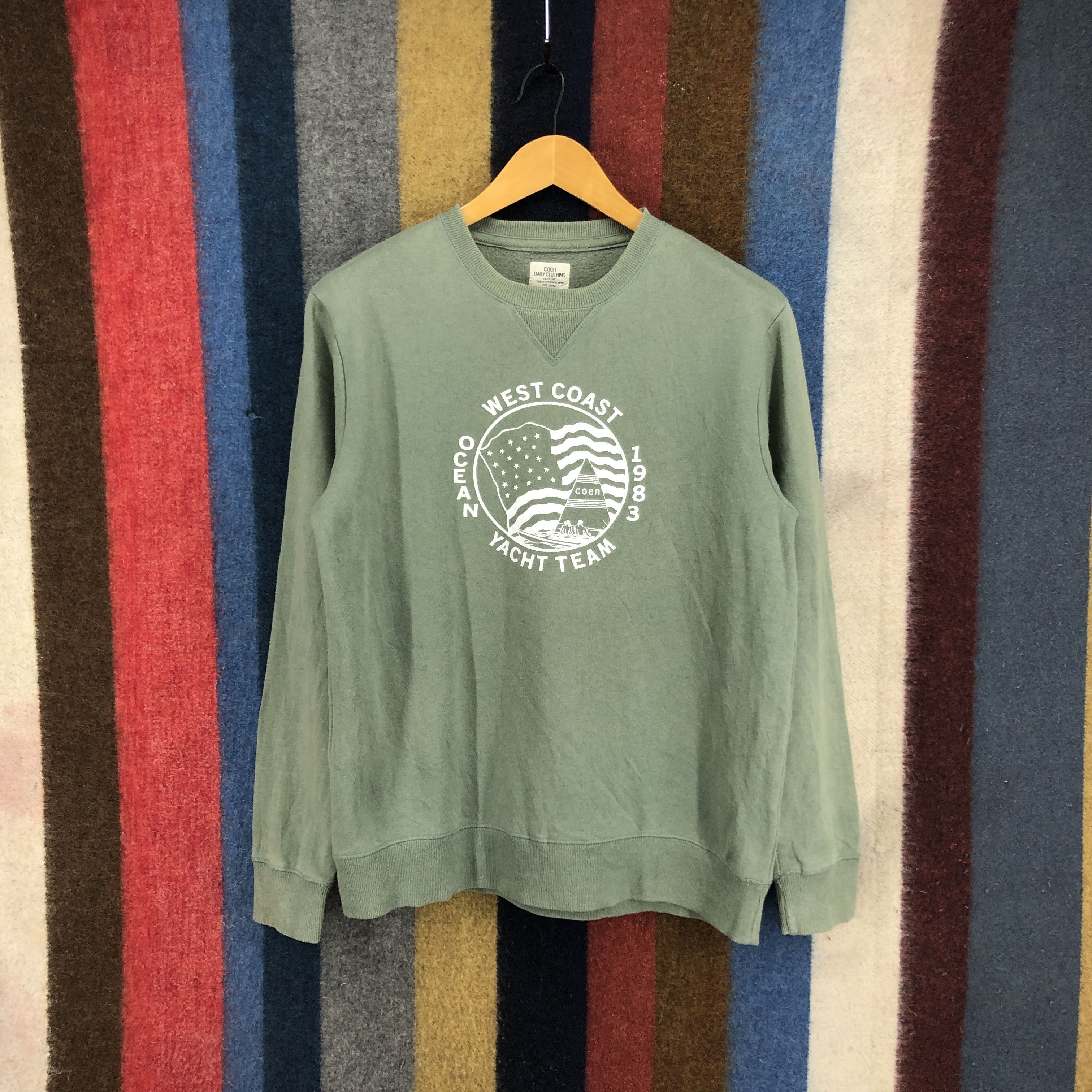 Japanese Brand WEST COACH OCEAN YACHT TEAM by COEN Sweatshirt #2772-100 Size US M / EU 48-50 / 2 - 1 Thumbnail