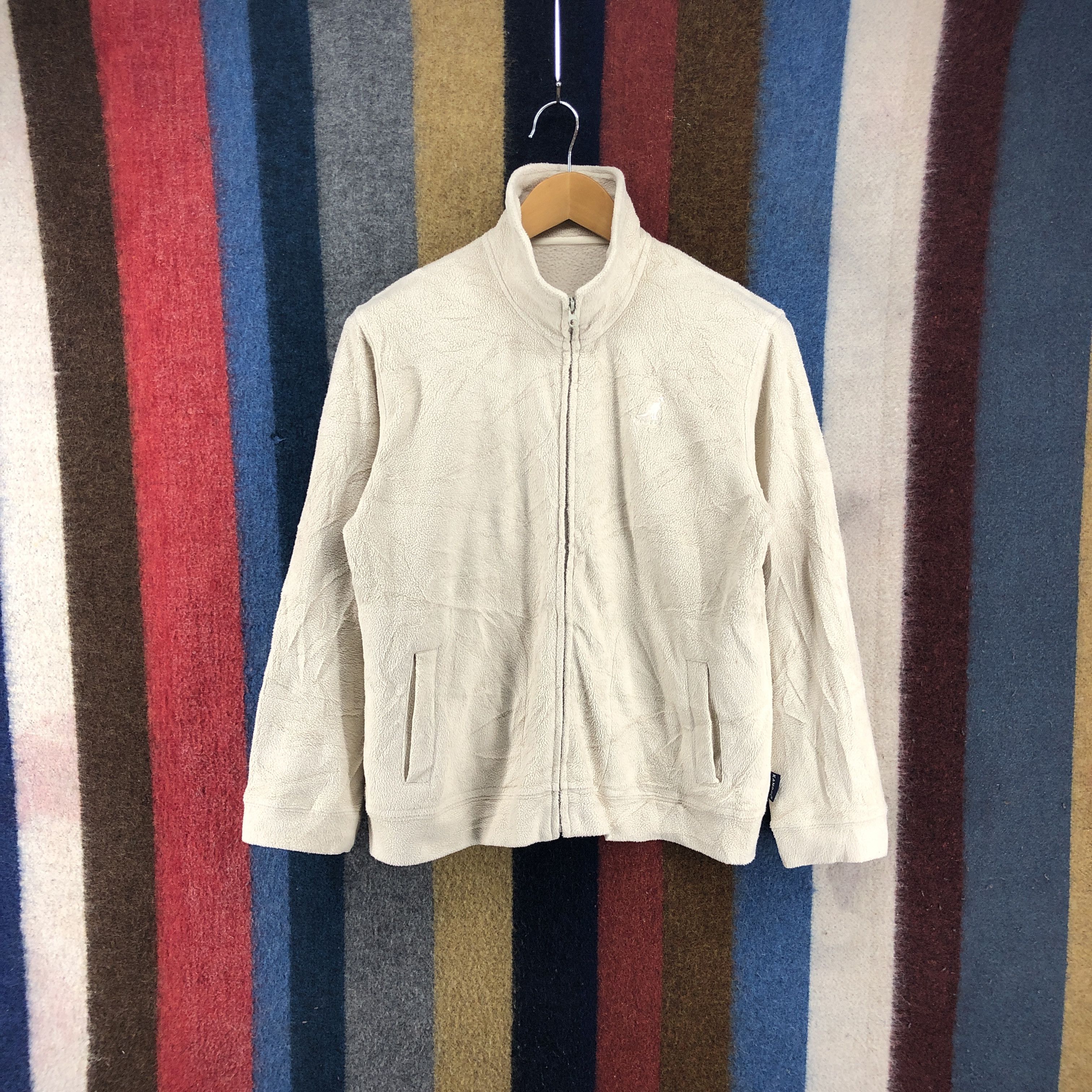 image of Kangol Turtle Neck Zipper Fleece 0227/k in Beige, Men's (Size Small)
