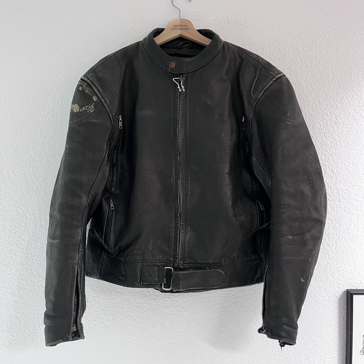 Leather Jacket × Vintage Vintage 90s sport agv leather Italian racing ...