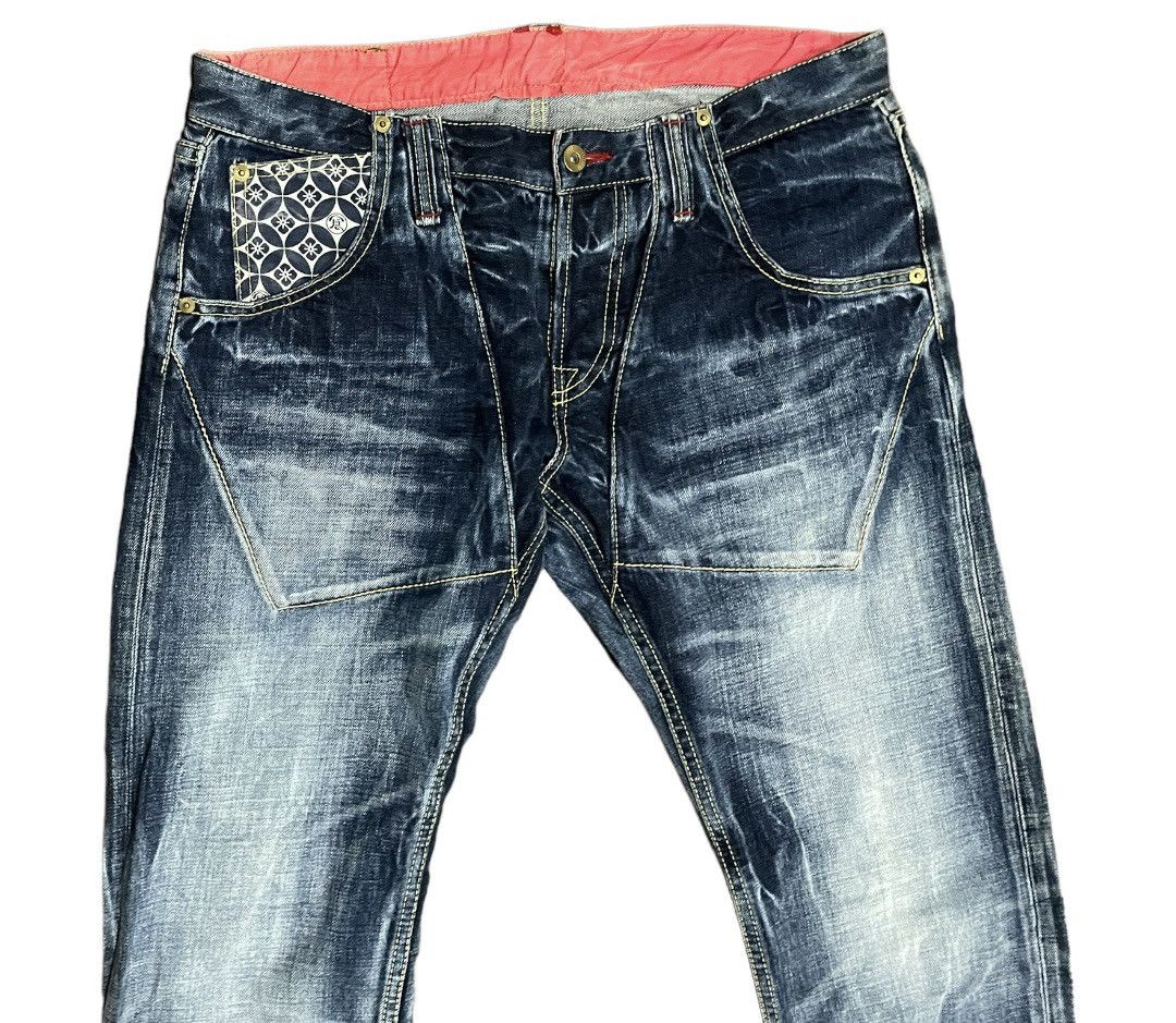 Eternal Rare💥 Eternal Stonewash Traditional Japan Motif Jeans Size US 34 / EU 50 - 6 Thumbnail