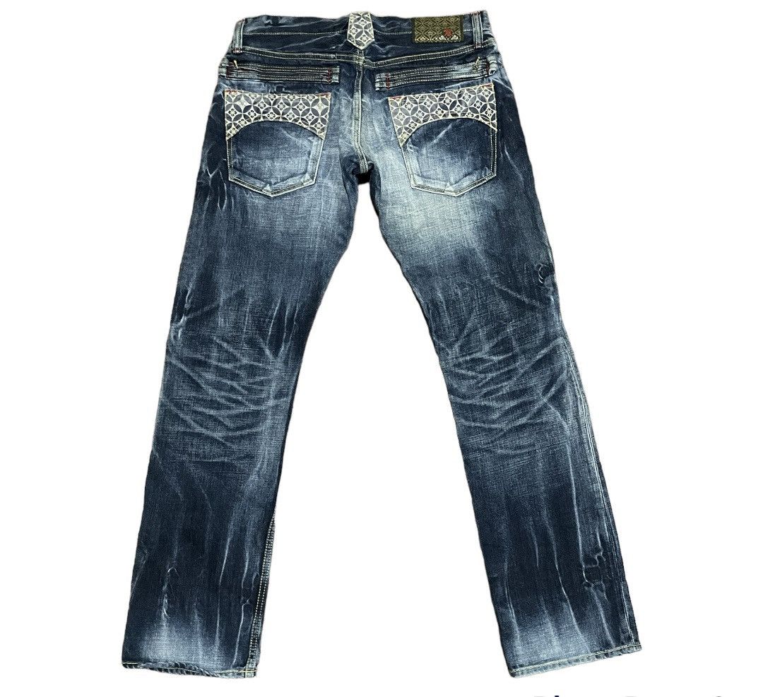Eternal Rare💥 Eternal Stonewash Traditional Japan Motif Jeans Size US 34 / EU 50 - 3 Thumbnail