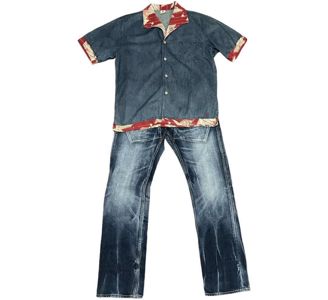 Eternal Rare💥 Eternal Stonewash Traditional Japan Motif Jeans Size US 34 / EU 50 - 15 Thumbnail