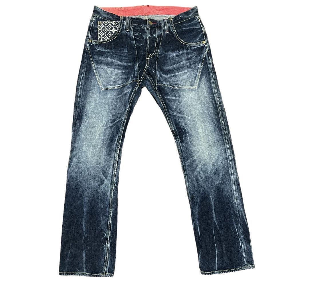 Eternal Rare💥 Eternal Stonewash Traditional Japan Motif Jeans Size US 34 / EU 50 - 2 Thumbnail
