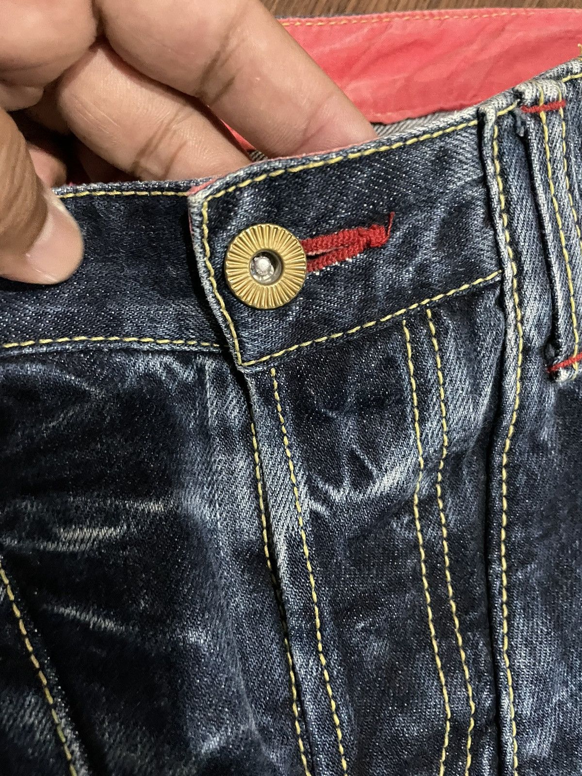 Eternal Rare💥 Eternal Stonewash Traditional Japan Motif Jeans Size US 34 / EU 50 - 18 Thumbnail