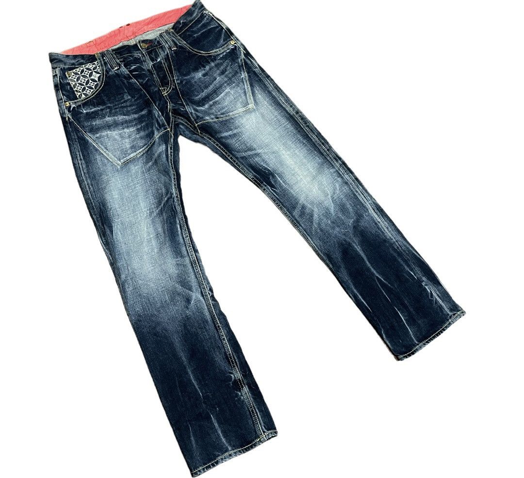 Eternal Rare💥 Eternal Stonewash Traditional Japan Motif Jeans Size US 34 / EU 50 - 4 Thumbnail