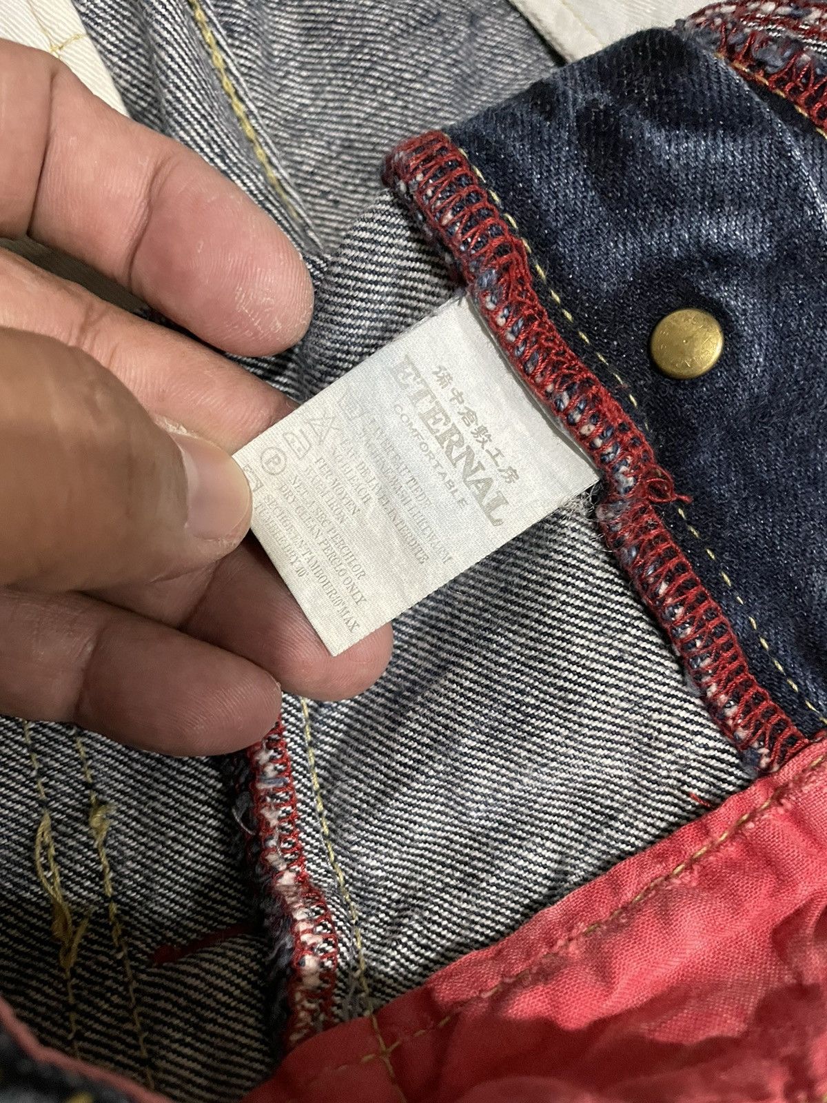 Eternal Rare💥 Eternal Stonewash Traditional Japan Motif Jeans Size US 34 / EU 50 - 21 Thumbnail