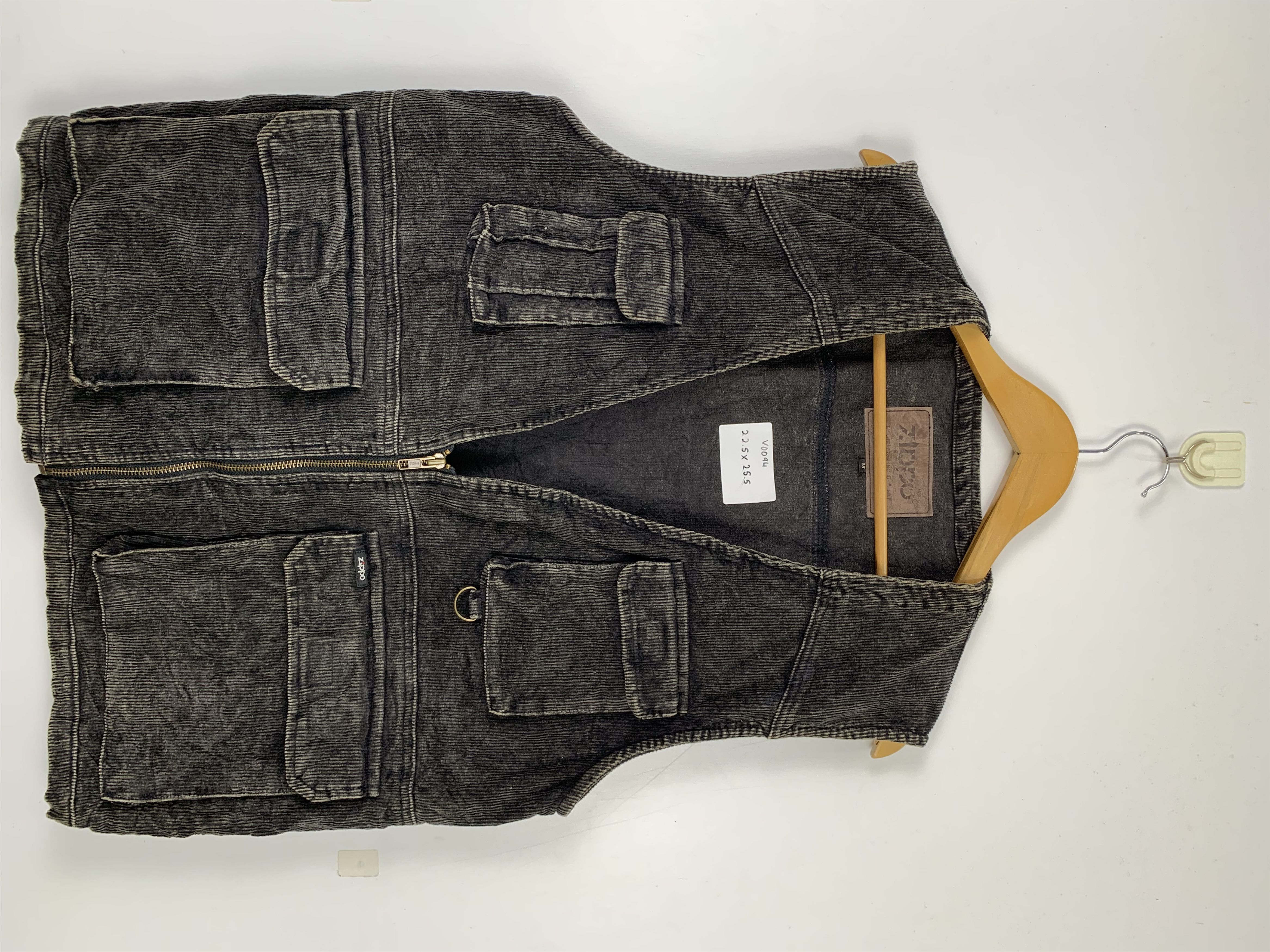 image of Made In USA x Vintage Rugged Zippo Faded Distressed Corduroy Vests in Faded Brown (Size Small)