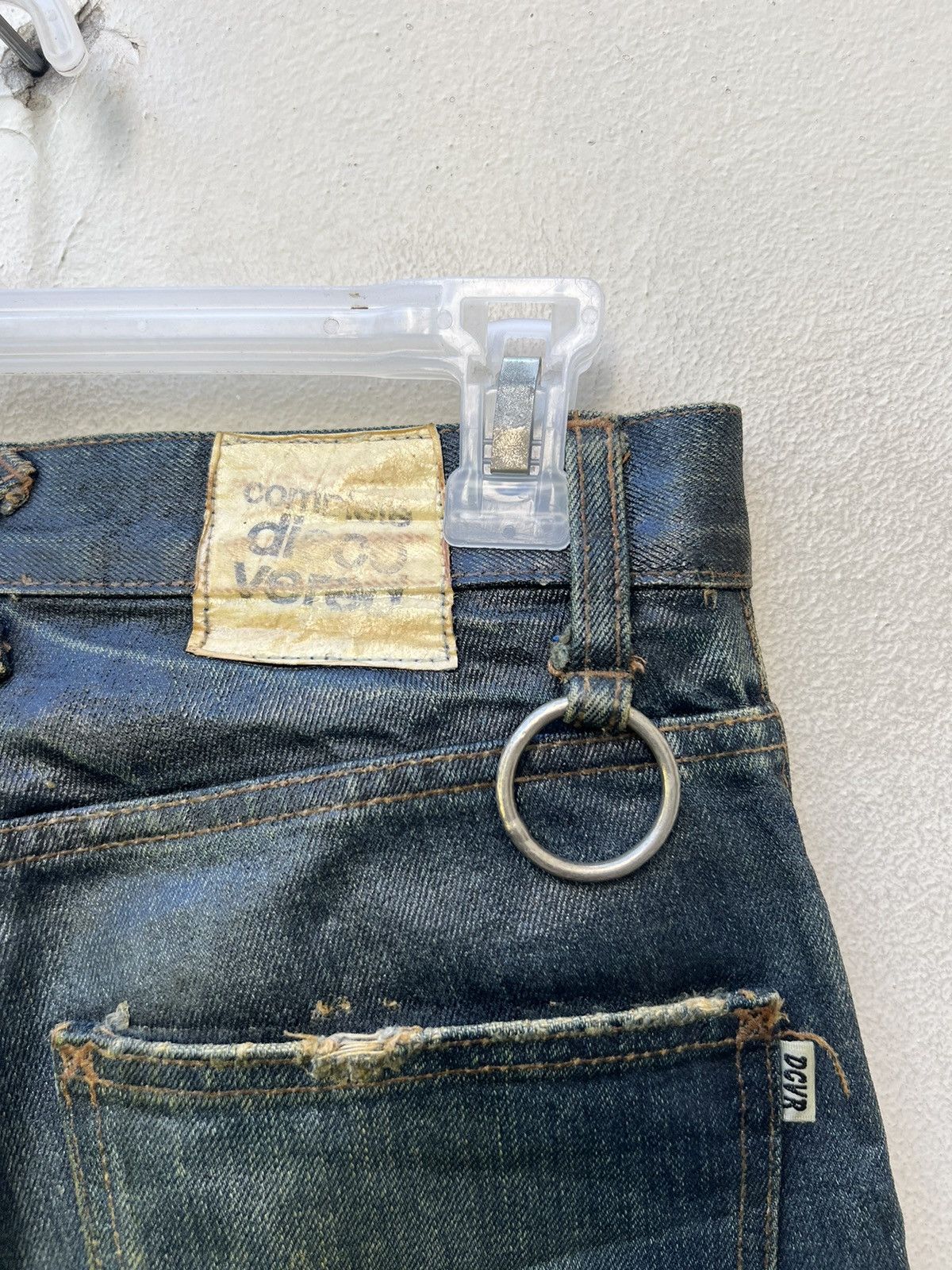DISCOVERED × Le Grande Bleu (L.G.B.) × Vintage Vintage Discovered Japan Luster Waxed Distress Denim Jeans Size US 29 - 17 Thumbnail