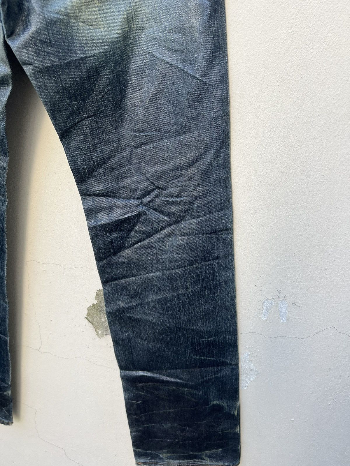 DISCOVERED × Le Grande Bleu (L.G.B.) × Vintage Vintage Discovered Japan Luster Waxed Distress Denim Jeans Size US 29 - 18 Thumbnail