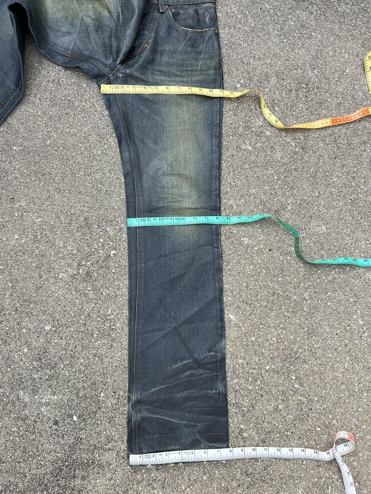 DISCOVERED × Le Grande Bleu (L.G.B.) × Vintage Vintage Discovered Japan Luster Waxed Distress Denim Jeans Size US 29 - 3 Thumbnail