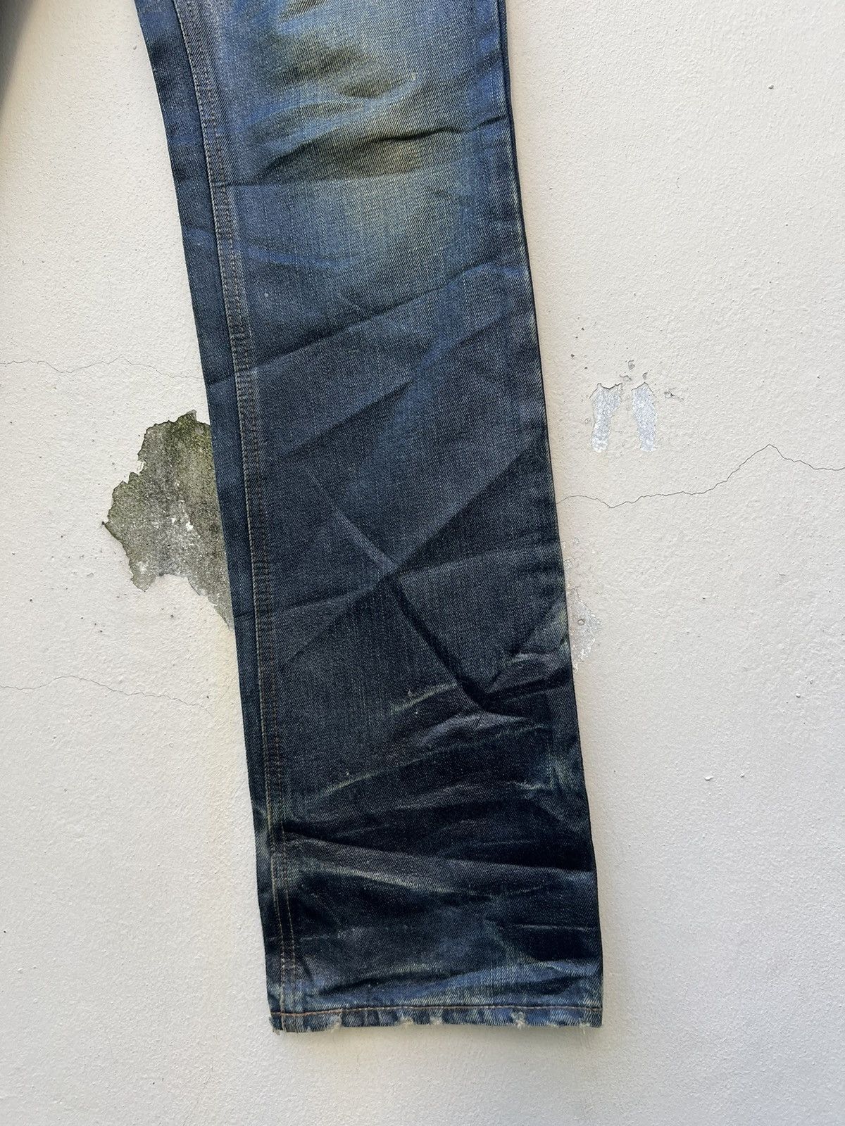 DISCOVERED × Le Grande Bleu (L.G.B.) × Vintage Vintage Discovered Japan Luster Waxed Distress Denim Jeans Size US 29 - 10 Thumbnail
