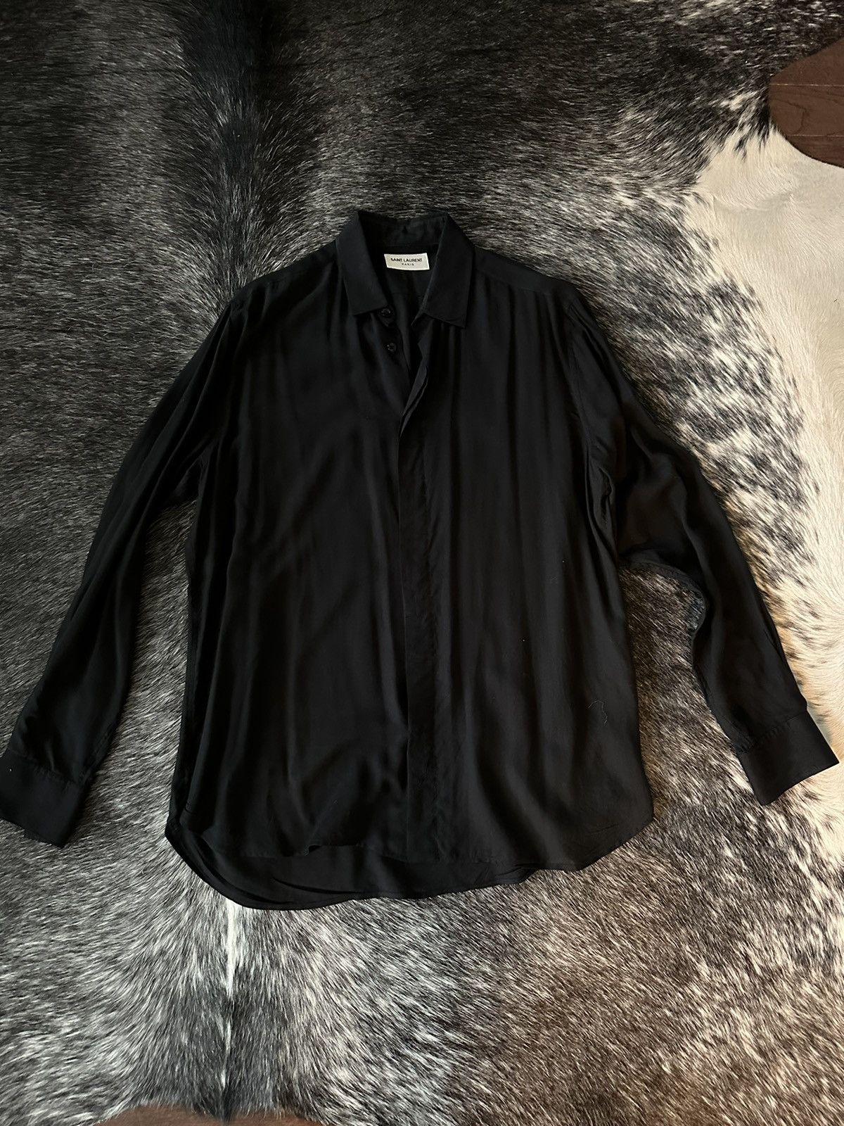 Saint Laurent Paris Saint Laurent black button up 39 Size US M / EU 48-50 / 2 - 1 Thumbnail
