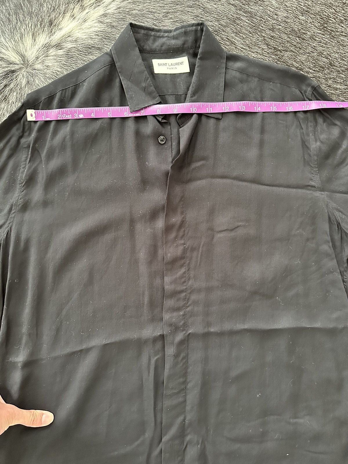 Saint Laurent Paris Saint Laurent black button up 39 Size US M / EU 48-50 / 2 - 8 Thumbnail