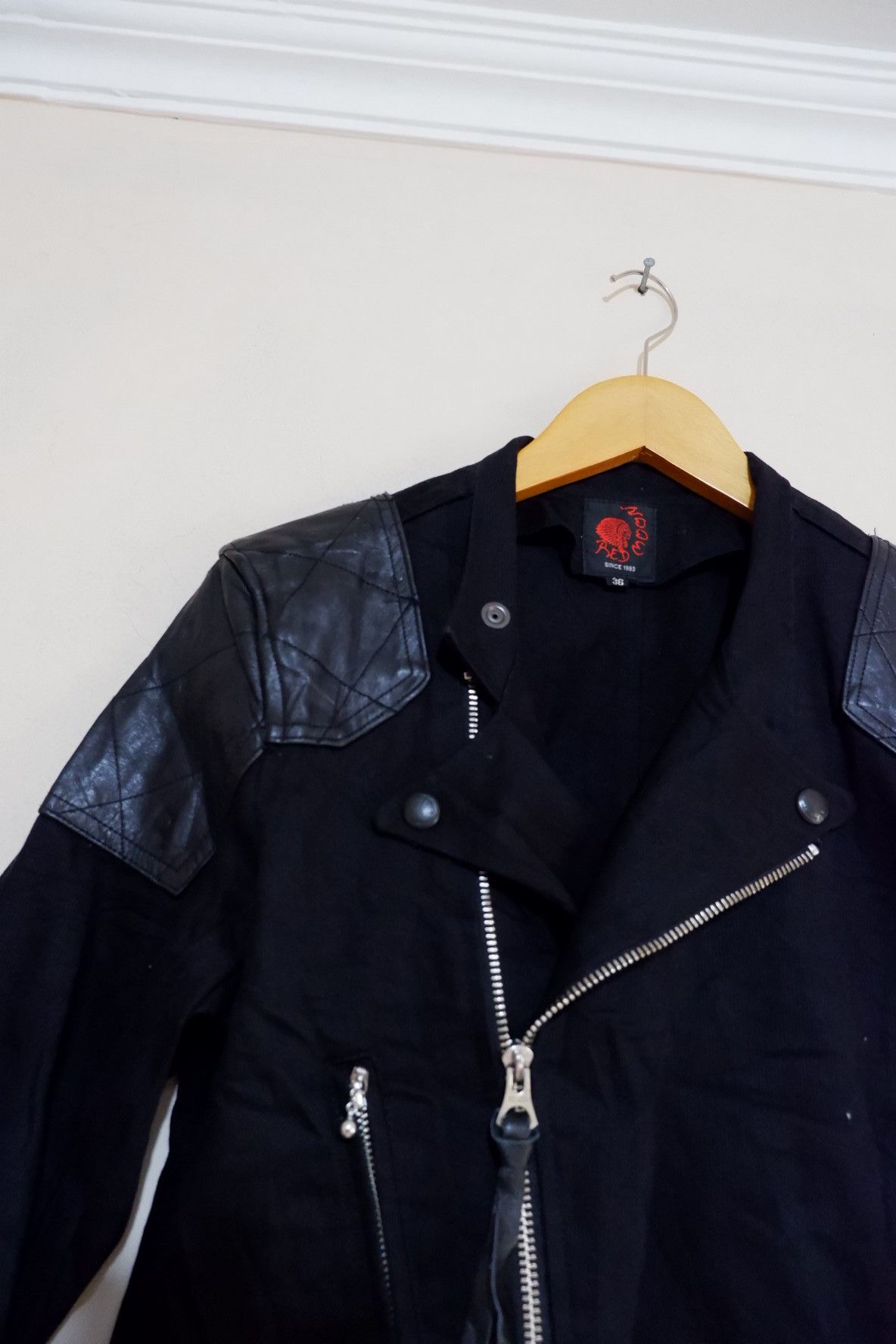 Isamu Katayama Backlash Redmoon Biker Mix Leather Jacket Size US S / EU 44-46 / 1 - 4 Thumbnail