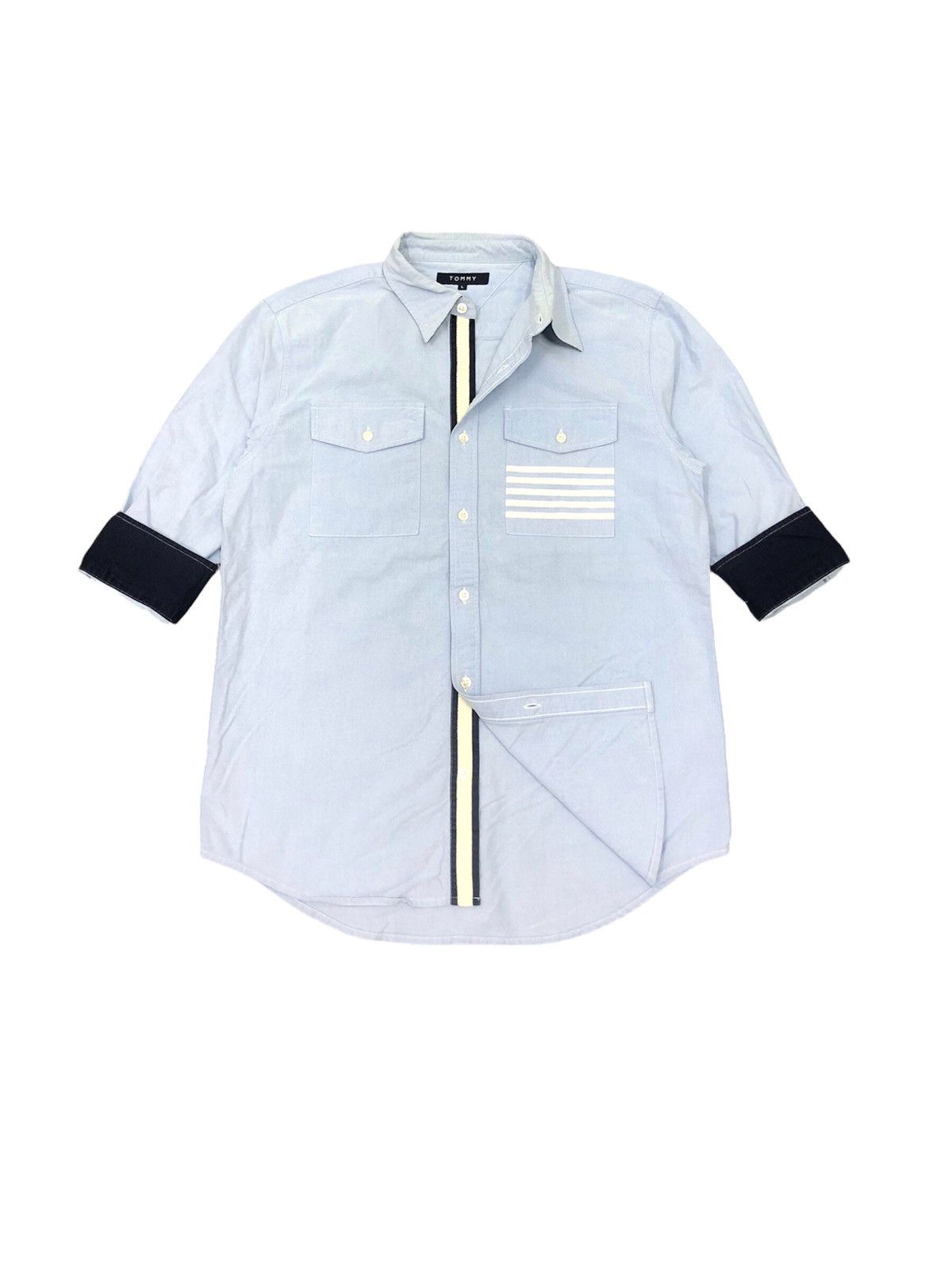 Tommy Hilfiger Archive Tommy Chambray Momotaro Design Shirt Size US L / EU 52-54 / 3 - 1 Thumbnail