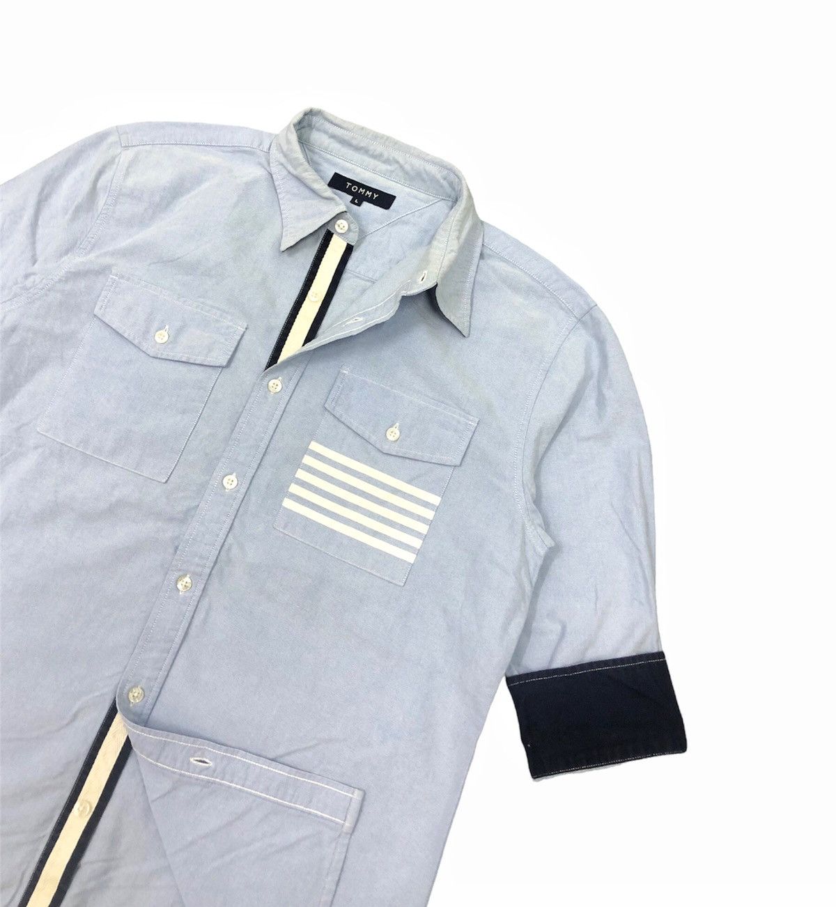 Tommy Hilfiger Archive Tommy Chambray Momotaro Design Shirt Size US L / EU 52-54 / 3 - 4 Thumbnail