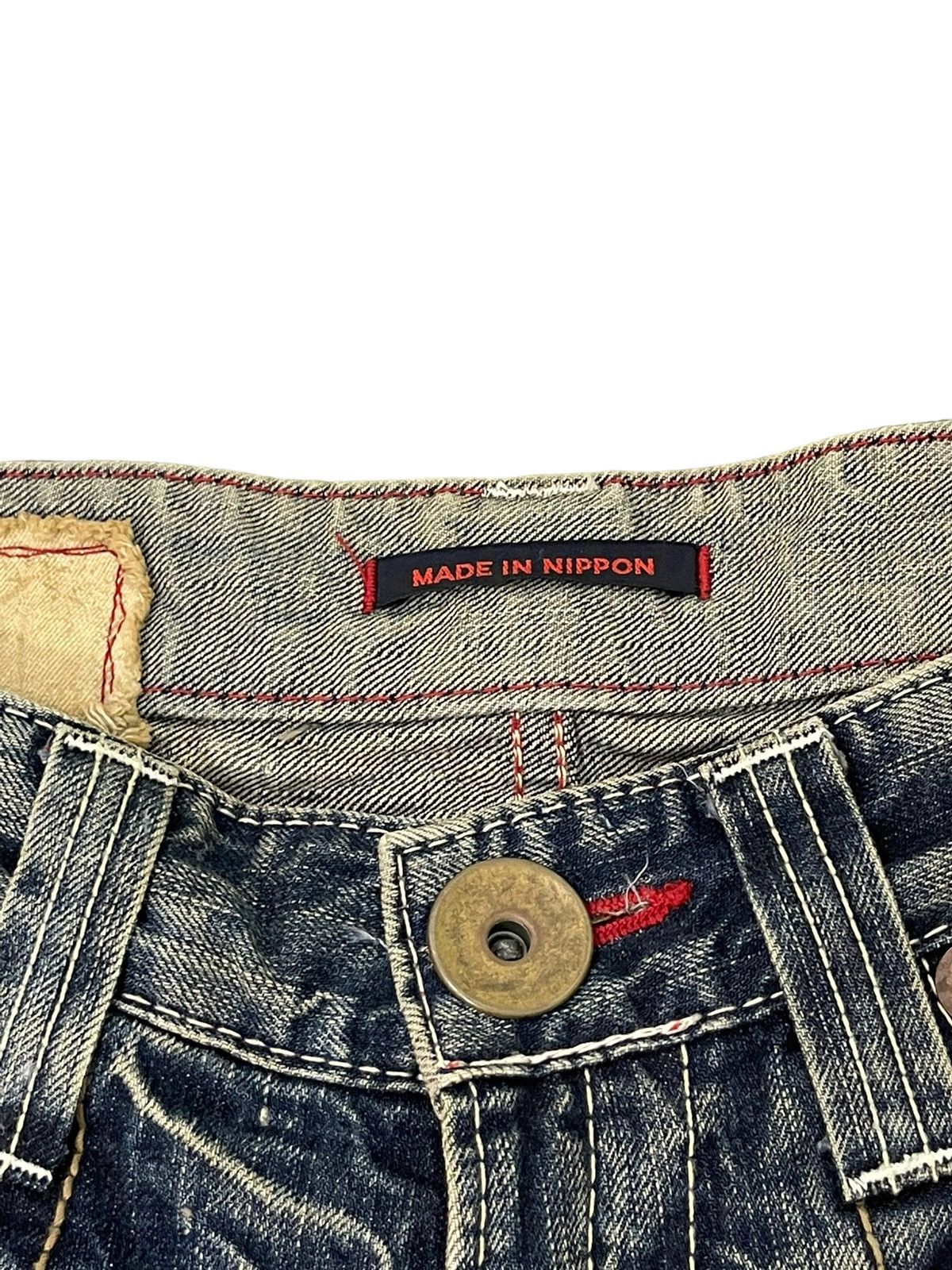 Japanese Brand Flare Jeans Blue Way Distress Acid Wash Low Rise 2🟦8 Size US 31 - 10 Thumbnail