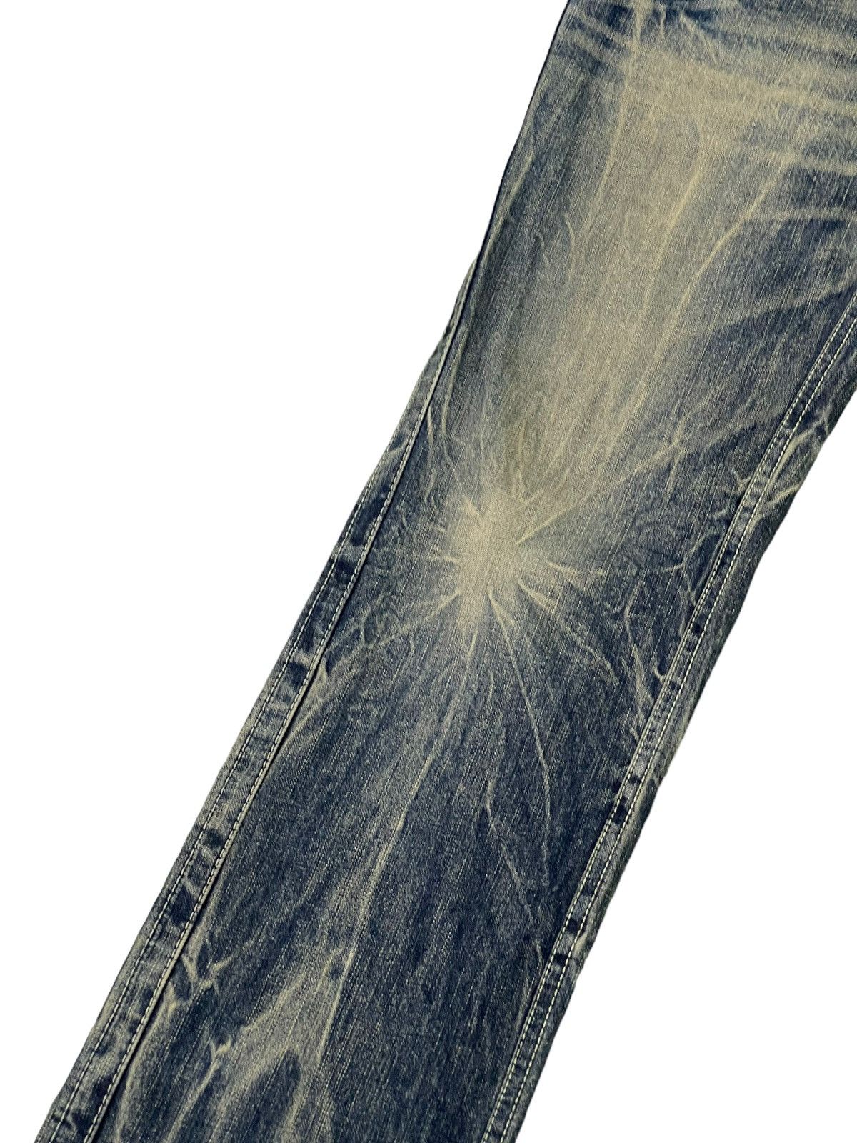 Japanese Brand Flare Jeans Blue Way Distress Acid Wash Low Rise 2🟦8 Size US 31 - 6 Thumbnail
