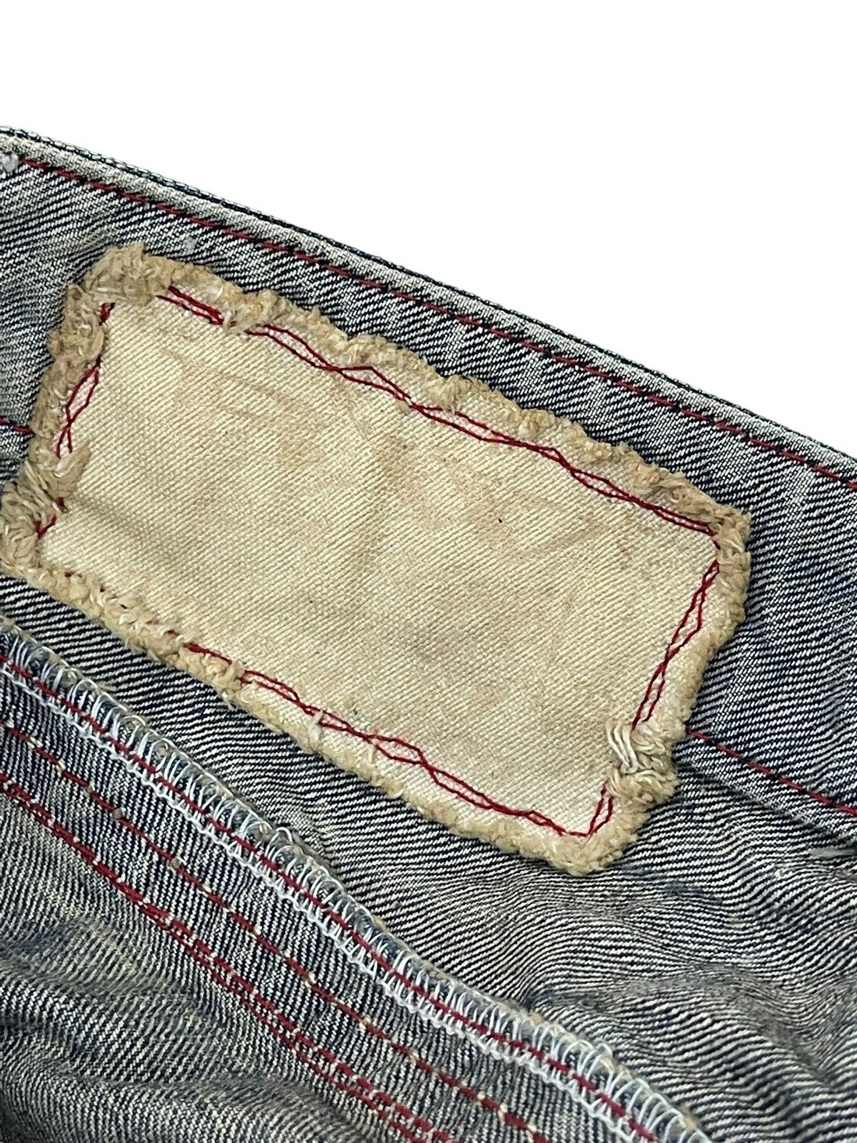 Japanese Brand Flare Jeans Blue Way Distress Acid Wash Low Rise 2🟦8 Size US 31 - 12 Thumbnail