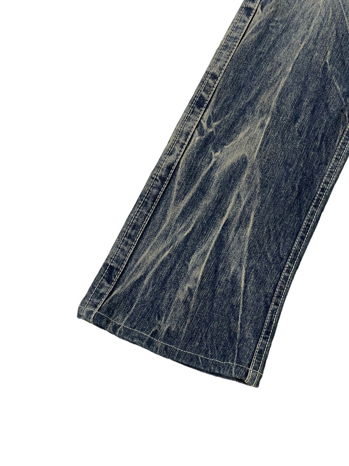 Japanese Brand Flare Jeans Blue Way Distress Acid Wash Low Rise 2🟦8 Size US 31 - 5 Thumbnail