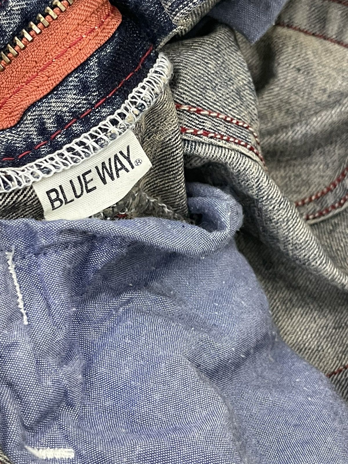 Japanese Brand Flare Jeans Blue Way Distress Acid Wash Low Rise 2🟦8 Size US 31 - 24 Thumbnail