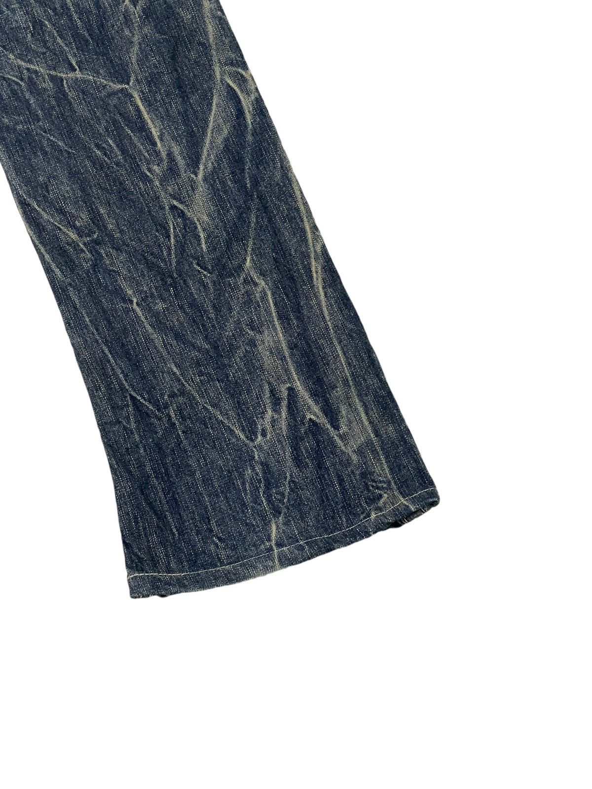 Japanese Brand Flare Jeans Blue Way Distress Acid Wash Low Rise 2🟦8 Size US 31 - 16 Thumbnail