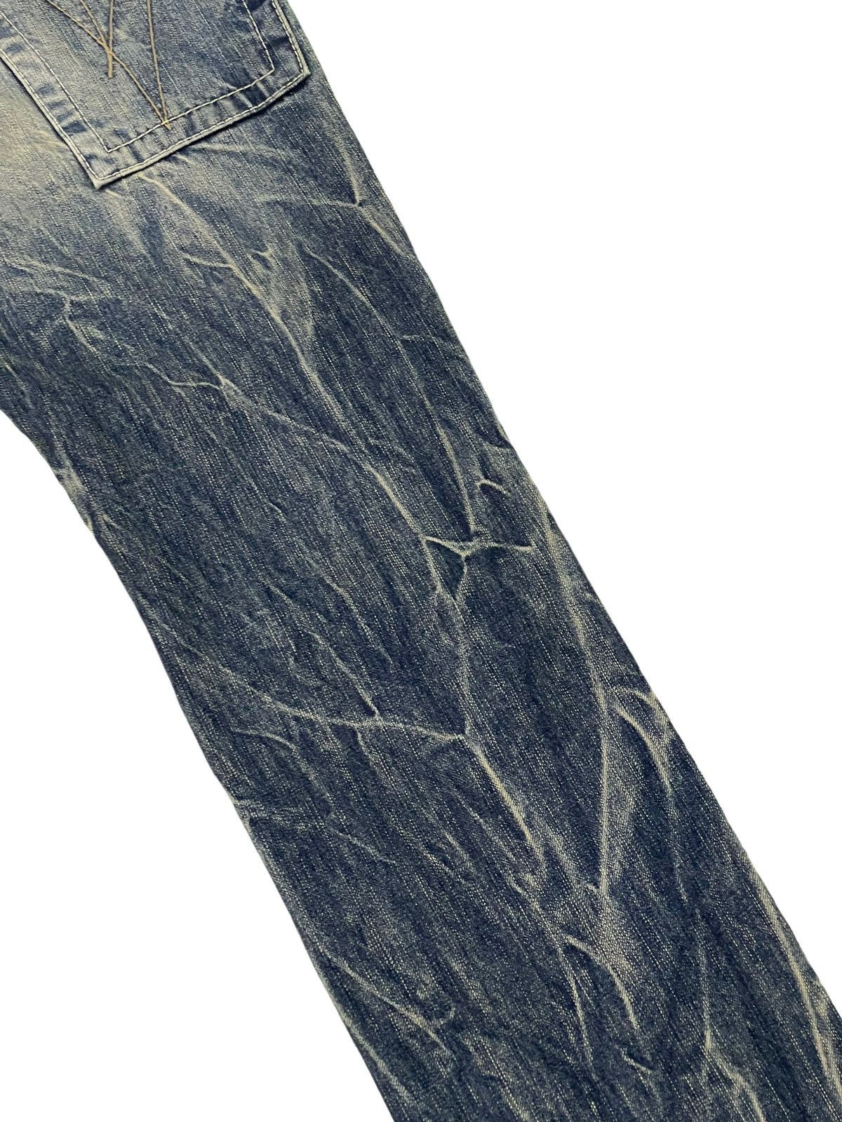 Japanese Brand Flare Jeans Blue Way Distress Acid Wash Low Rise 2🟦8 Size US 31 - 19 Thumbnail