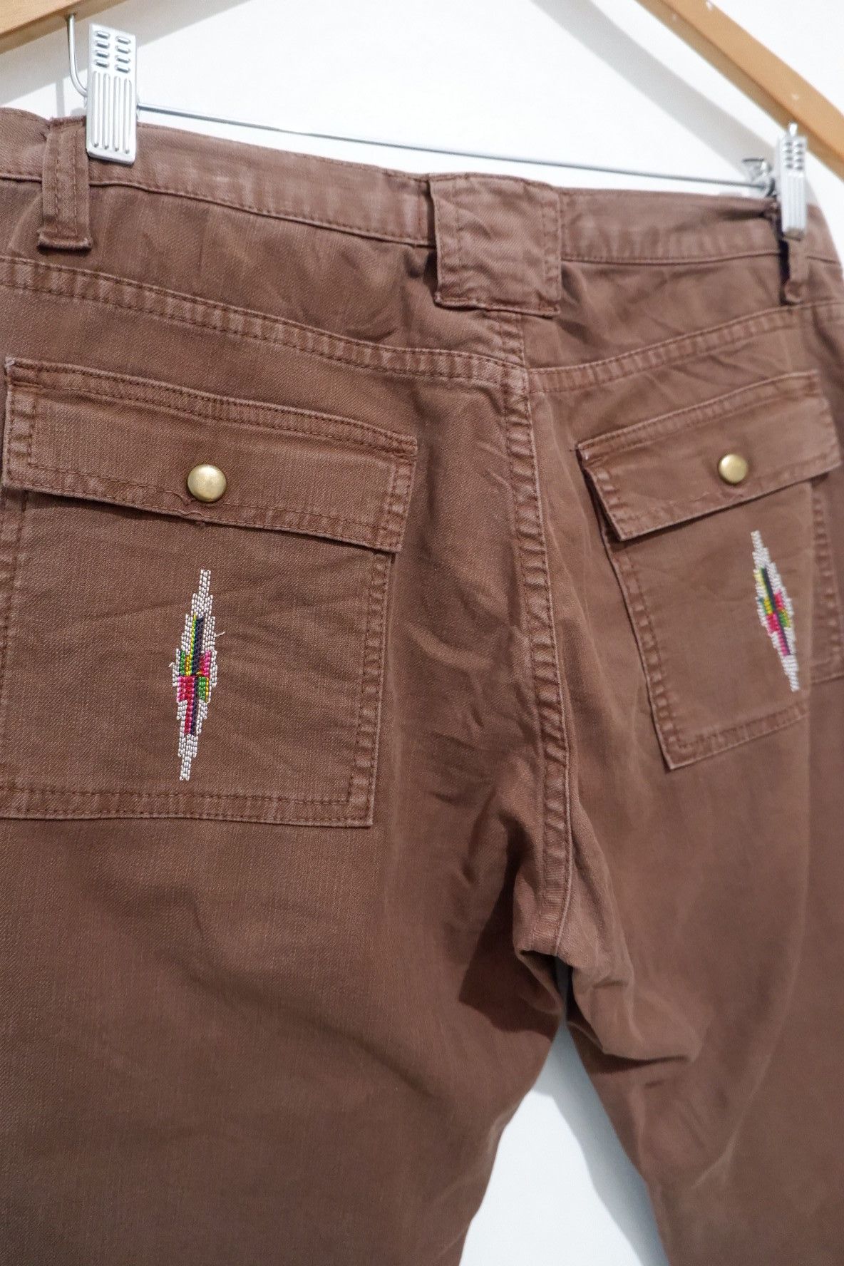 Japanese Brand Akerico Ortega Chimayo Stitch Double knee Bush denim Size US 32 / EU 48 - 5 Thumbnail