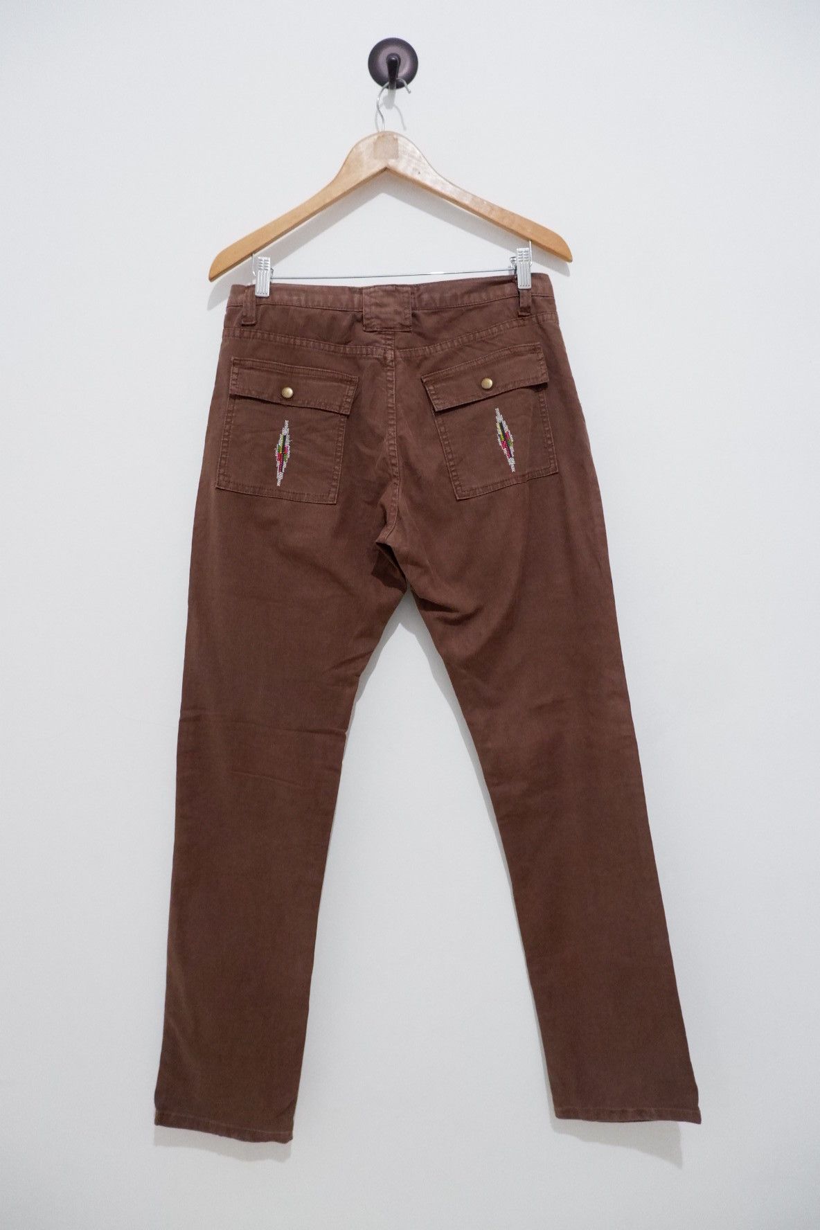 Japanese Brand Akerico Ortega Chimayo Stitch Double knee Bush denim Size US 32 / EU 48 - 2 Thumbnail