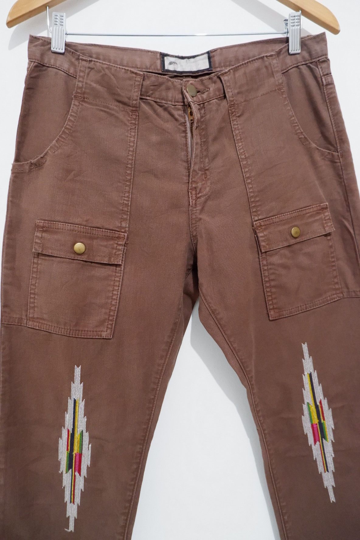 Japanese Brand Akerico Ortega Chimayo Stitch Double knee Bush denim Size US 32 / EU 48 - 3 Thumbnail