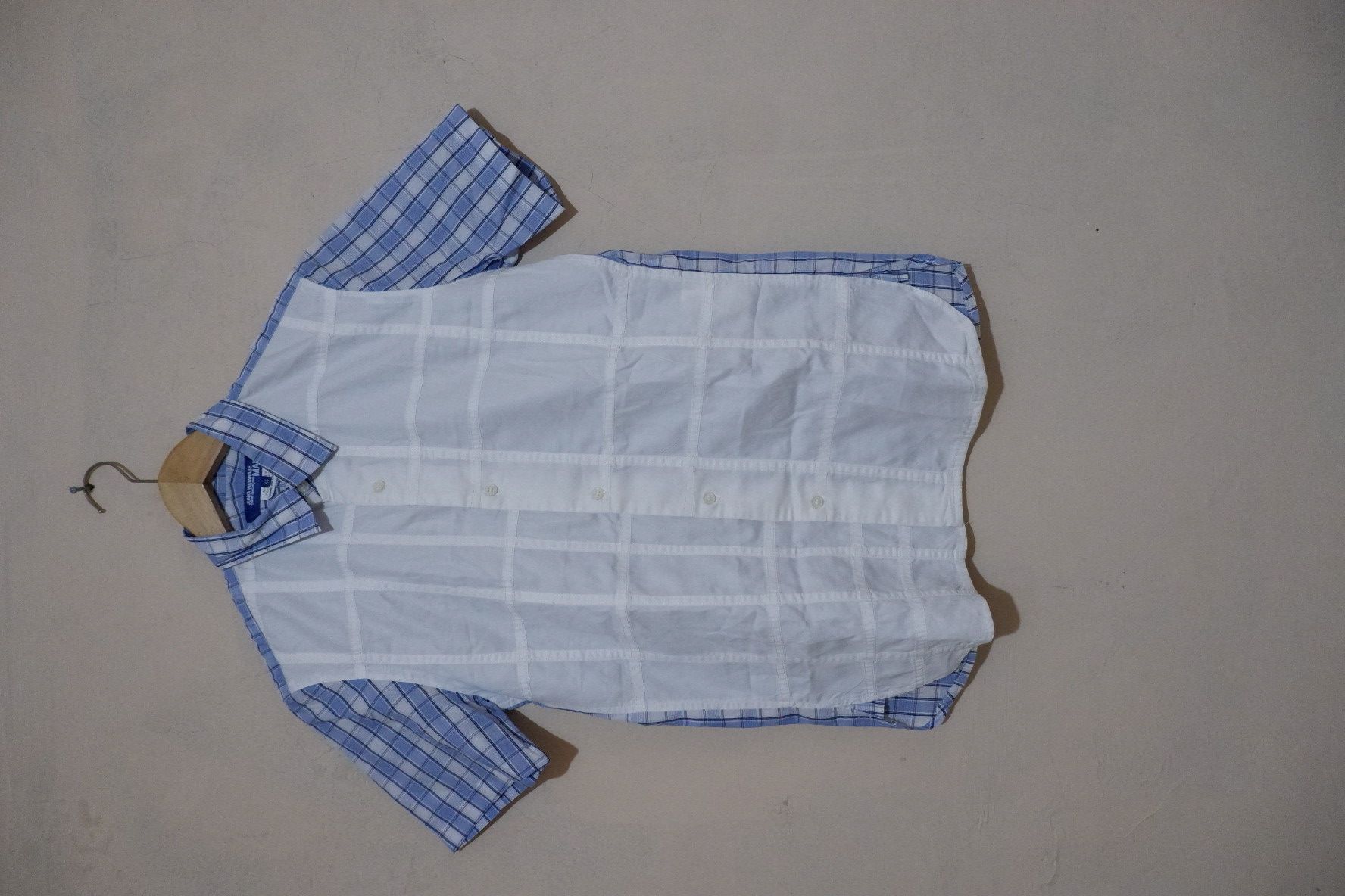 Pre-owned Comme Des Garcons X Junya Watanabe Ss17 Junya Watanabe Men Button Shirt In Blue/white