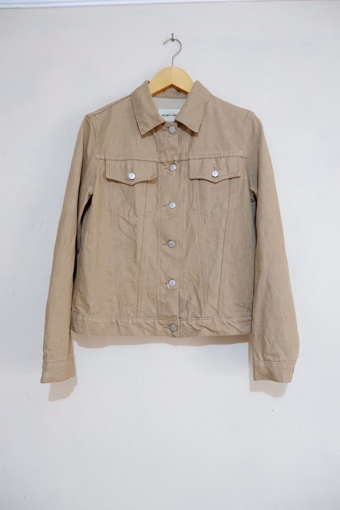 Helmut Lang Vintage Archive 99s Helmut Lang Beige Classic Denim Jacket Size US M / EU 48-50 / 2 - 1 Thumbnail
